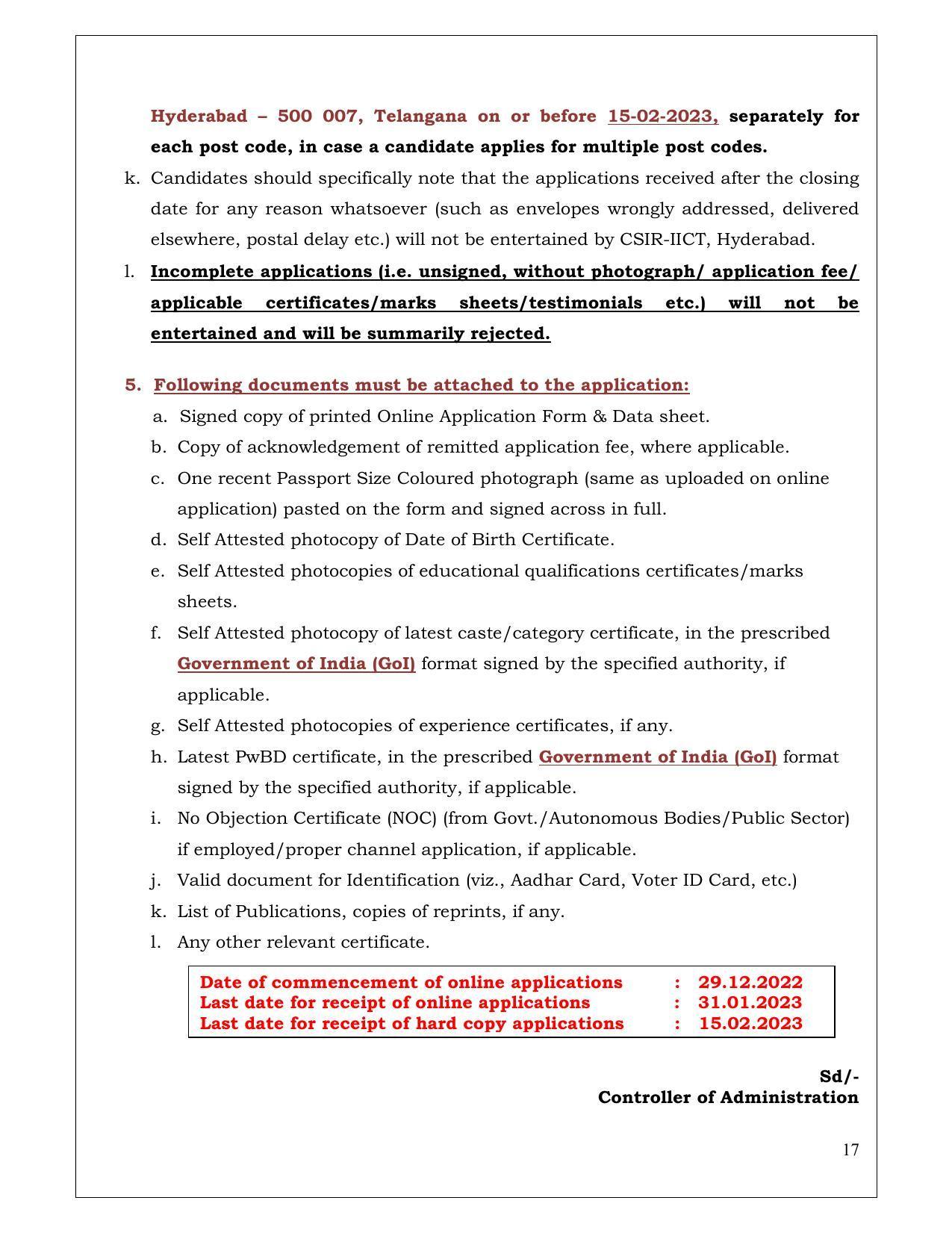 Indian Institute of Chemical Technology (IICT) Invites Application for 20 Scientist, Senior Scientist, Principal Scientist Recruitment 2023 - Page 13