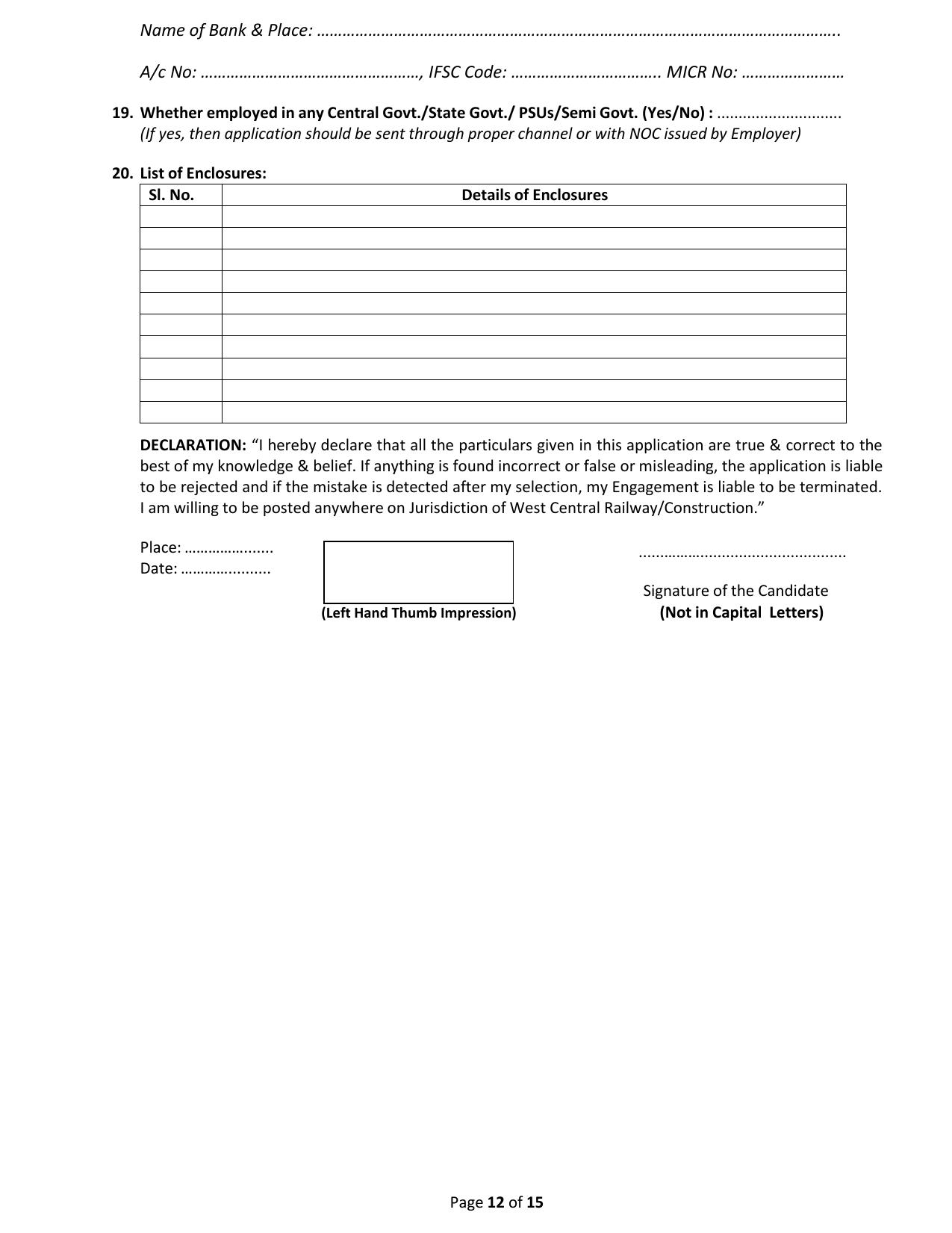 West Central Railway (WCR) Technical Supervisor Recruitment 2023 - Page 10