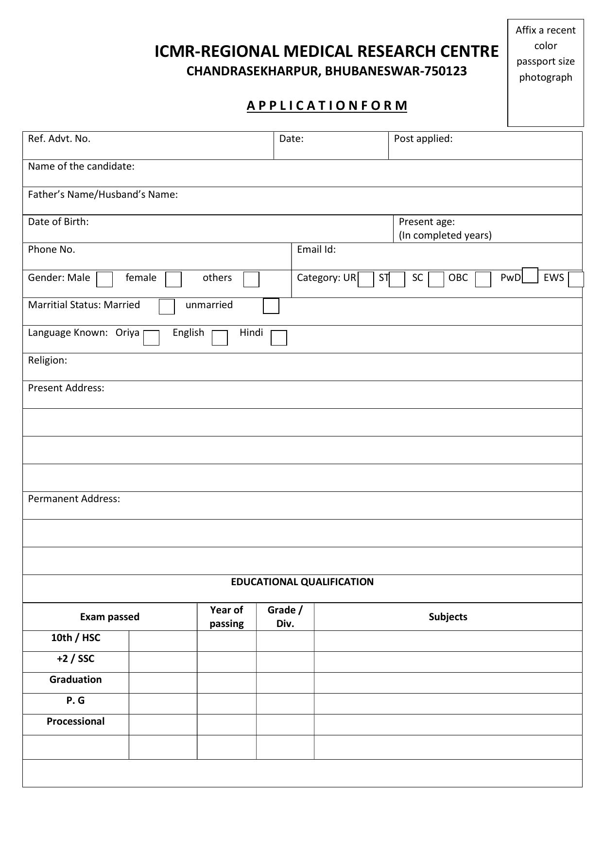 Regional Medical Research Centre Bhubaneswar (RMRC Bhubaneswar) Invites Application for Junior Medical Officer Recruitment 2023 - Page 2