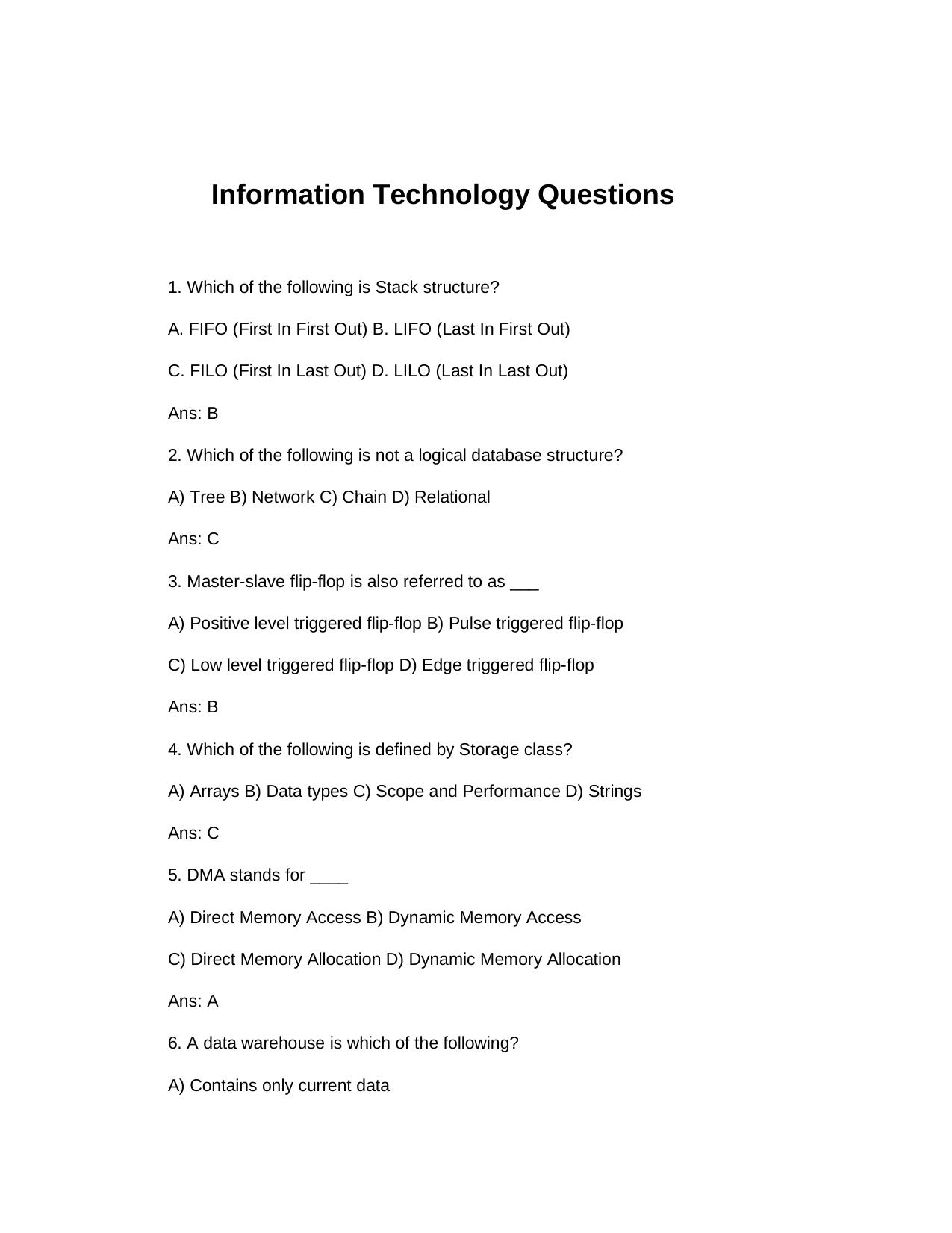 TNPSC Assistant System Engineer Sample Papers Information Technology - Page 1