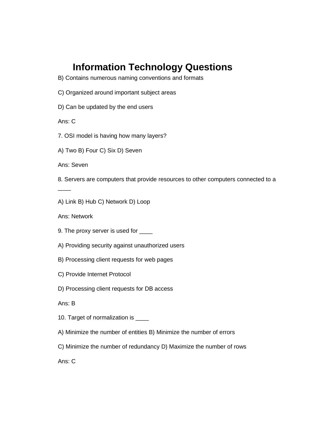 TNPSC Assistant System Engineer Sample Papers Information Technology - Page 2