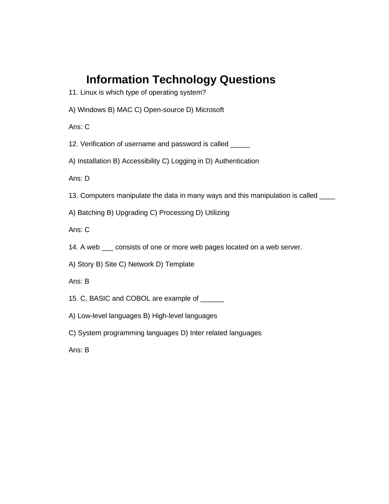 TNPSC Assistant System Engineer Sample Papers Information Technology - Page 3