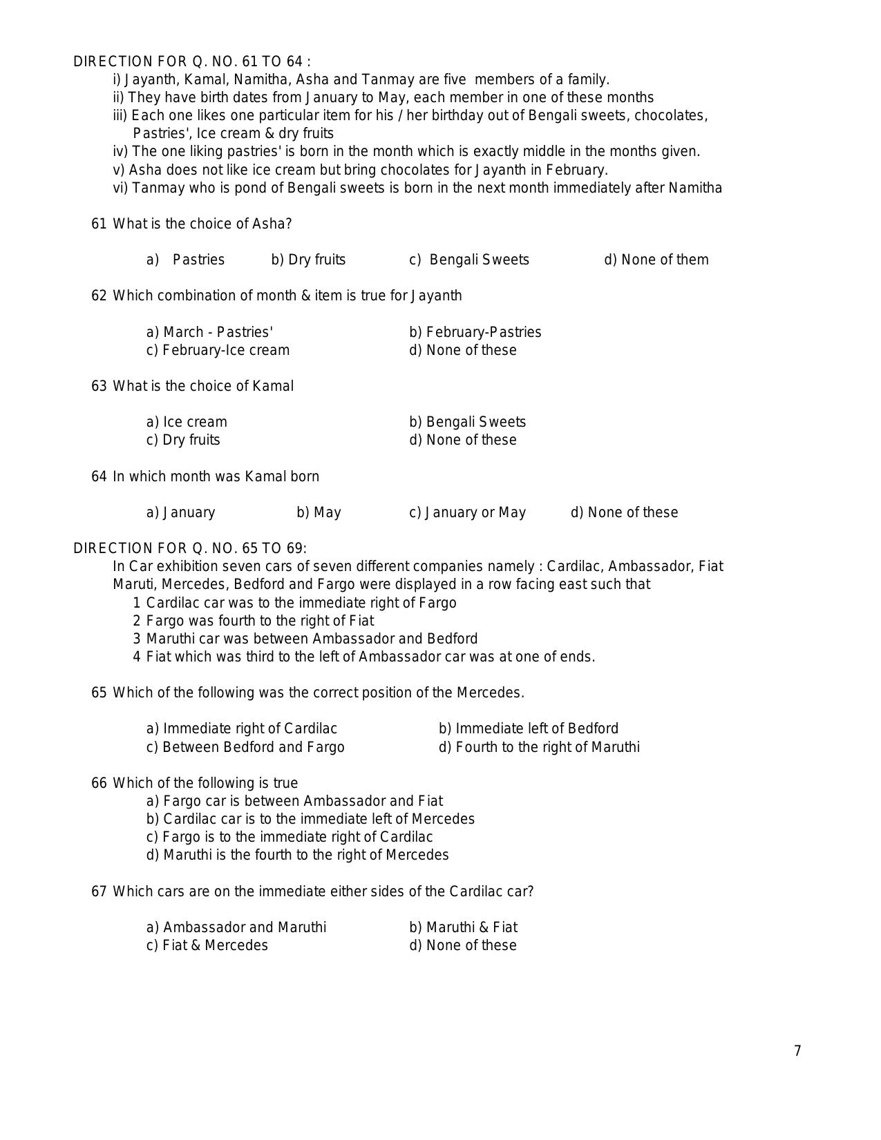 SEBI Officer Quantitative Aptitude Sample Paper - Page 7