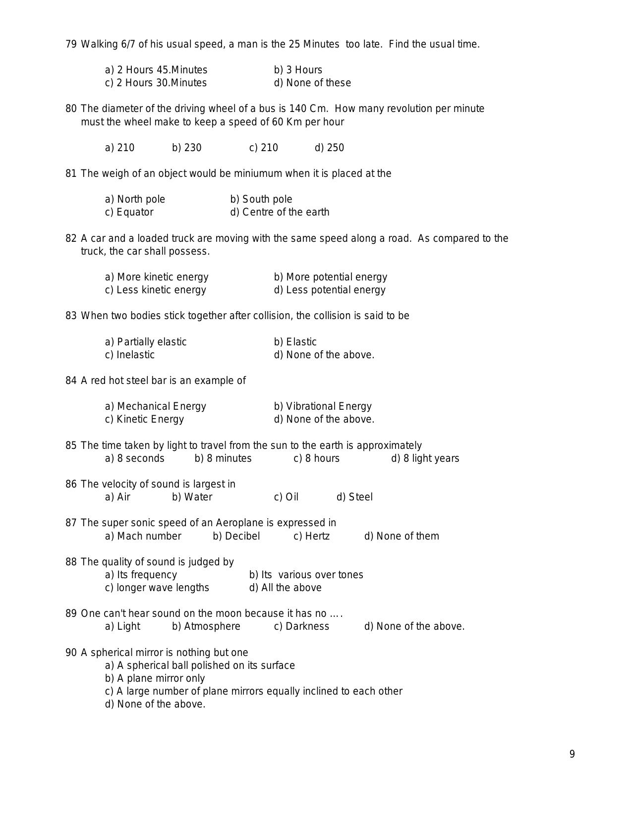 SEBI Officer Quantitative Aptitude Sample Paper - Page 9
