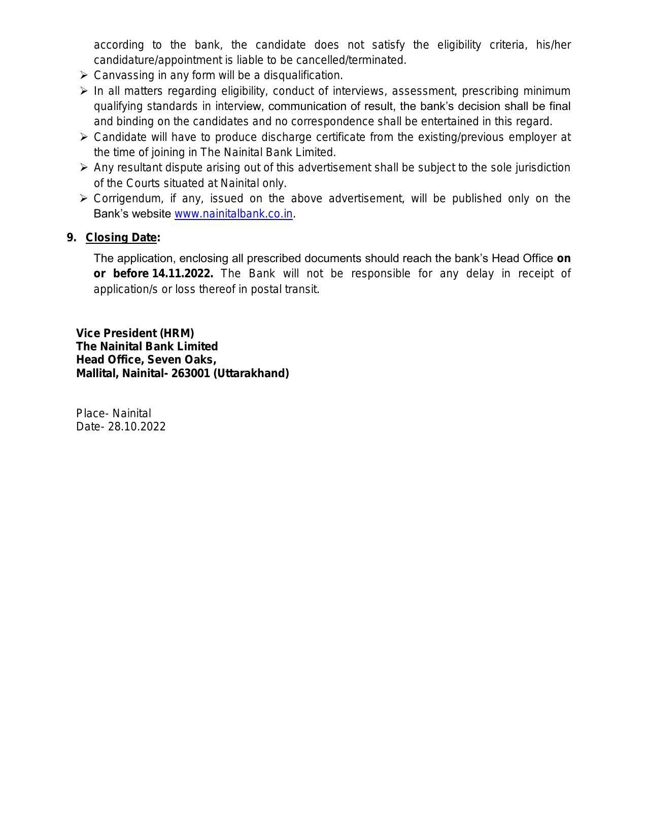 Nainital Bank Invites Application for Chief Digital Officer Recruitment 2022 - Page 2