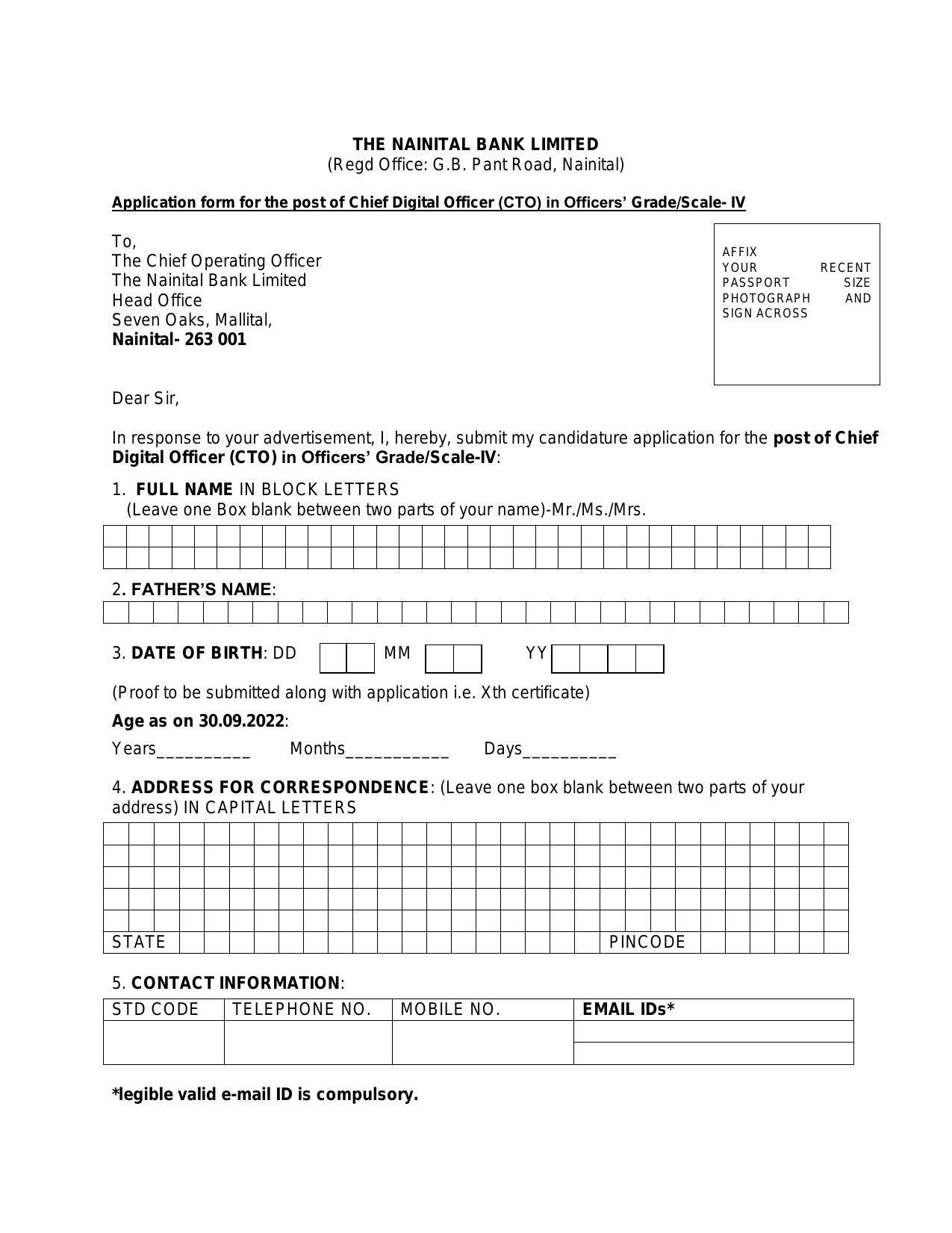 Nainital Bank Invites Application for Chief Digital Officer Recruitment 2022 - Page 5