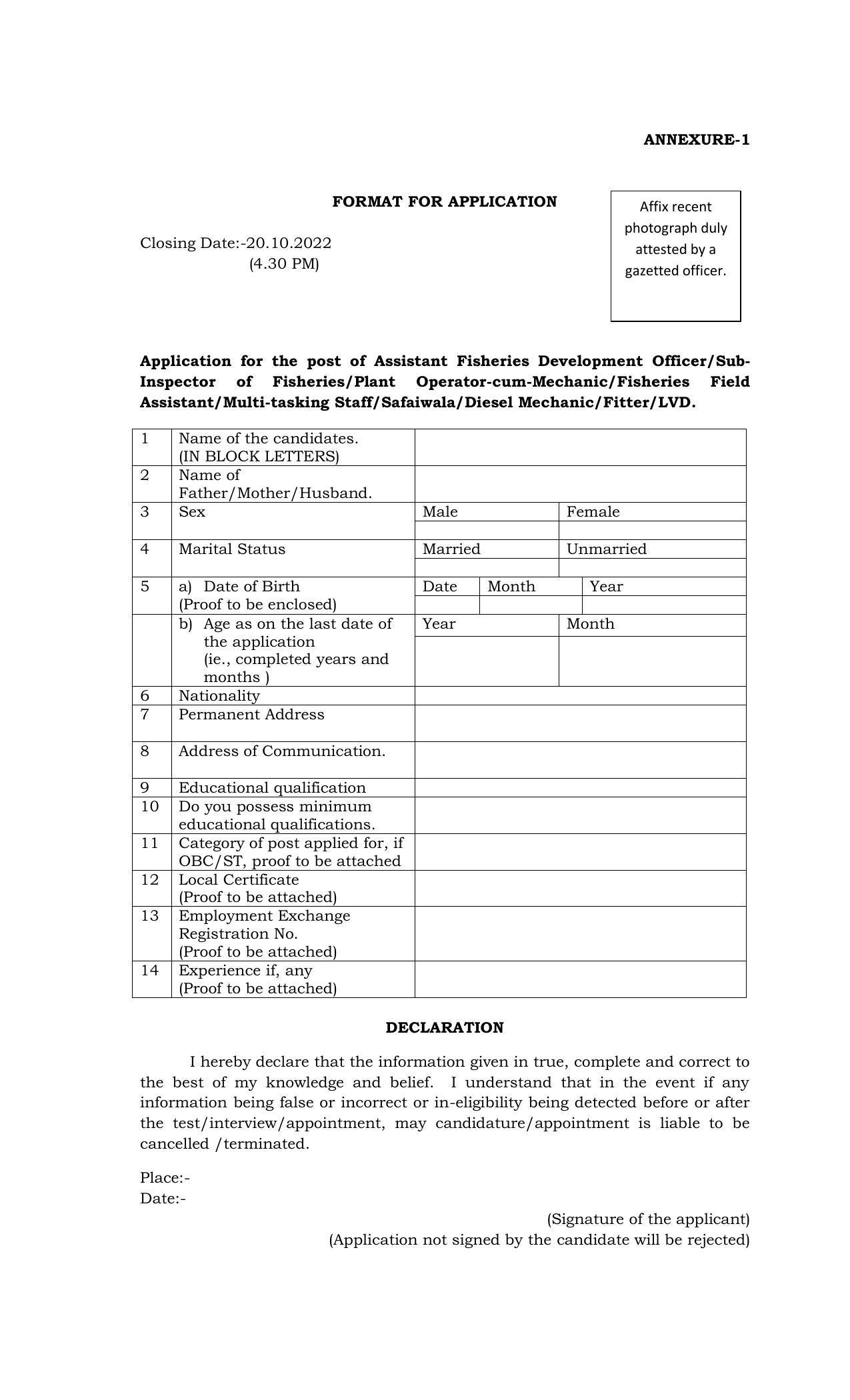 Andaman & Nicobar Administration Invites Application for 26 Fisheries Field Assistant, Light Vehicle Driver, More Vacancies Recruitment 2022 - Page 5