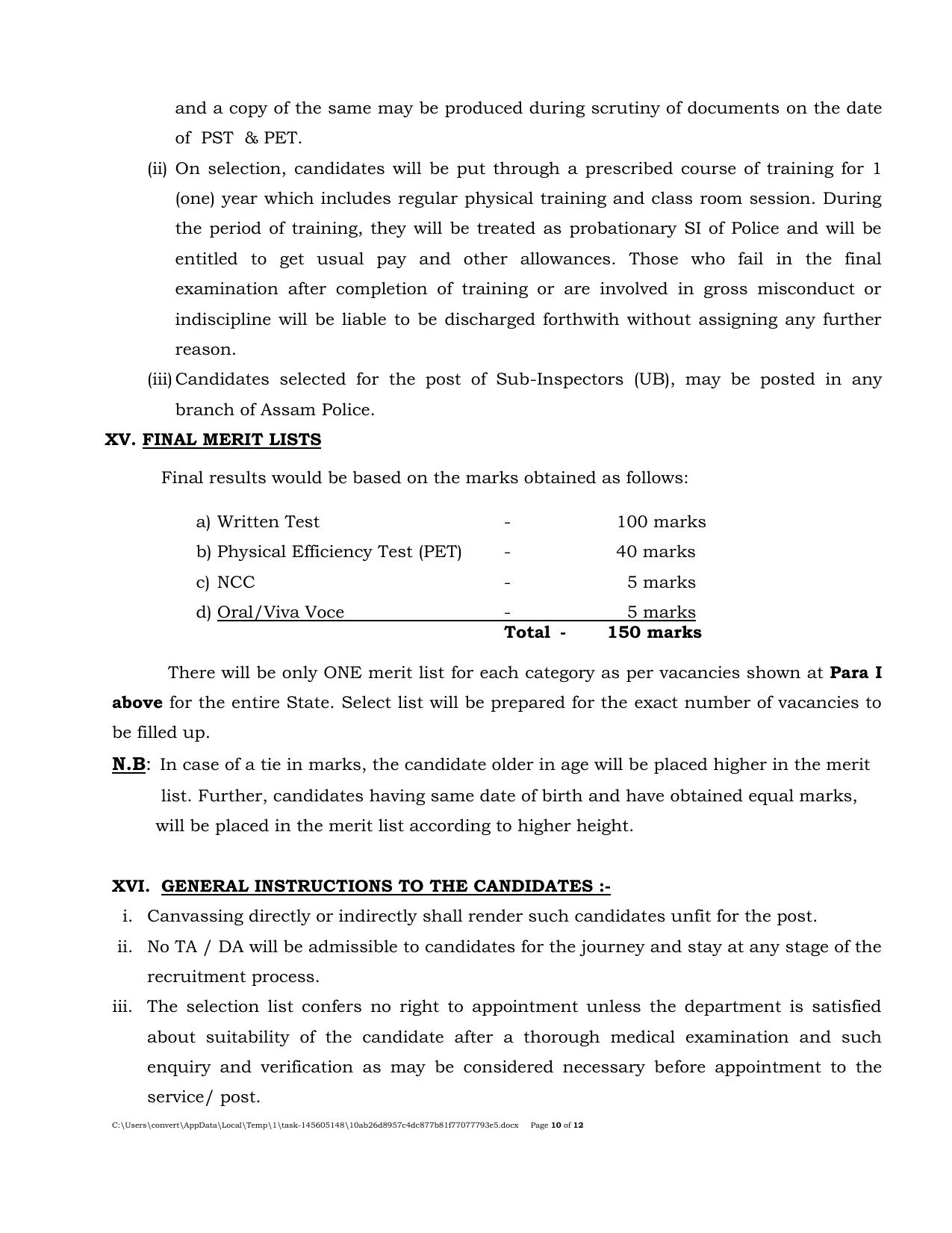 Assam Police 17 Sub Inspector Recruitment 2023 - Page 5