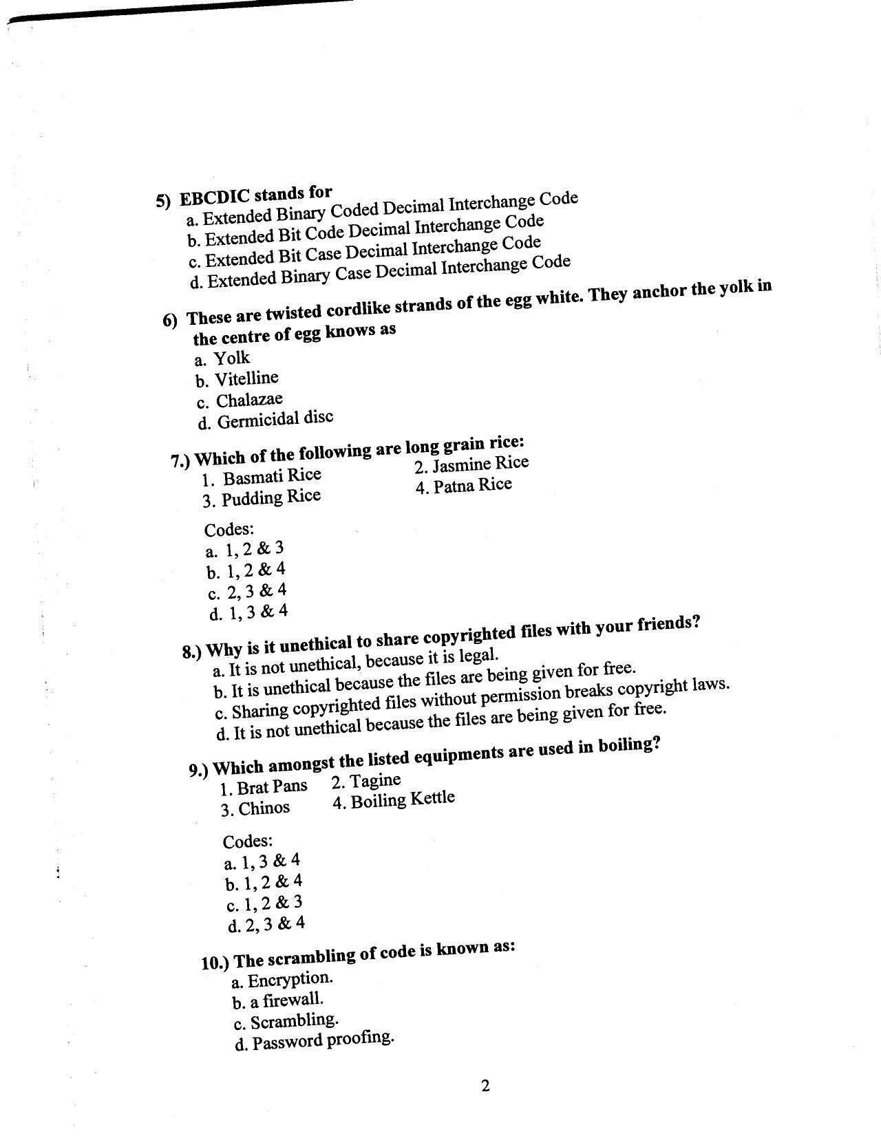 Hospitality Question Papers PDF Download – SPSC MPHW - Page 3