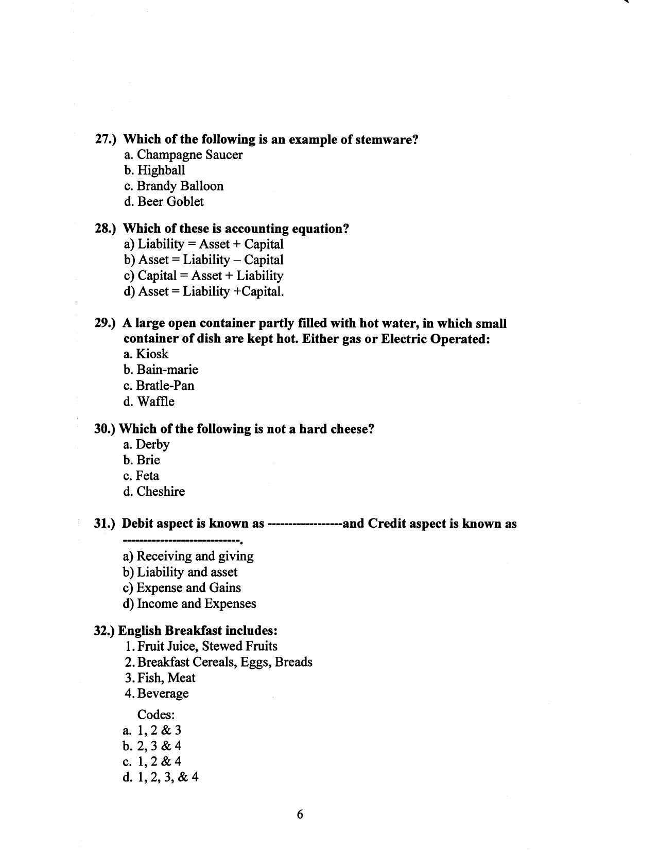 Hospitality Question Papers PDF Download – SPSC MPHW - Page 7