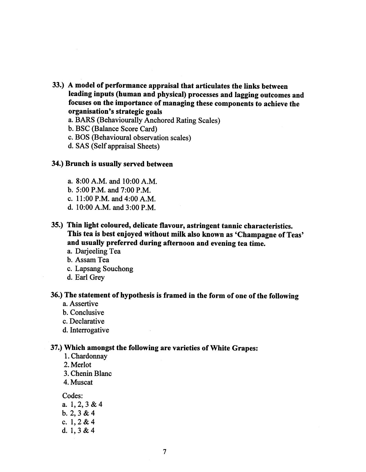 Hospitality Question Papers PDF Download – SPSC MPHW - Page 8