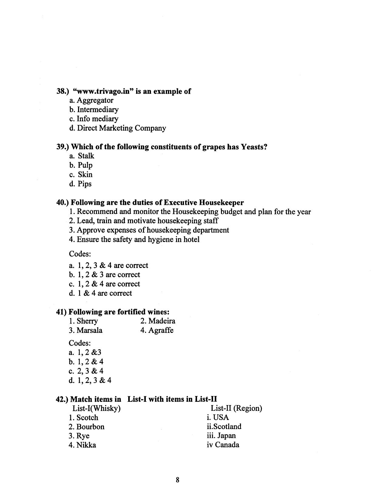 Hospitality Question Papers PDF Download – SPSC MPHW - Page 9