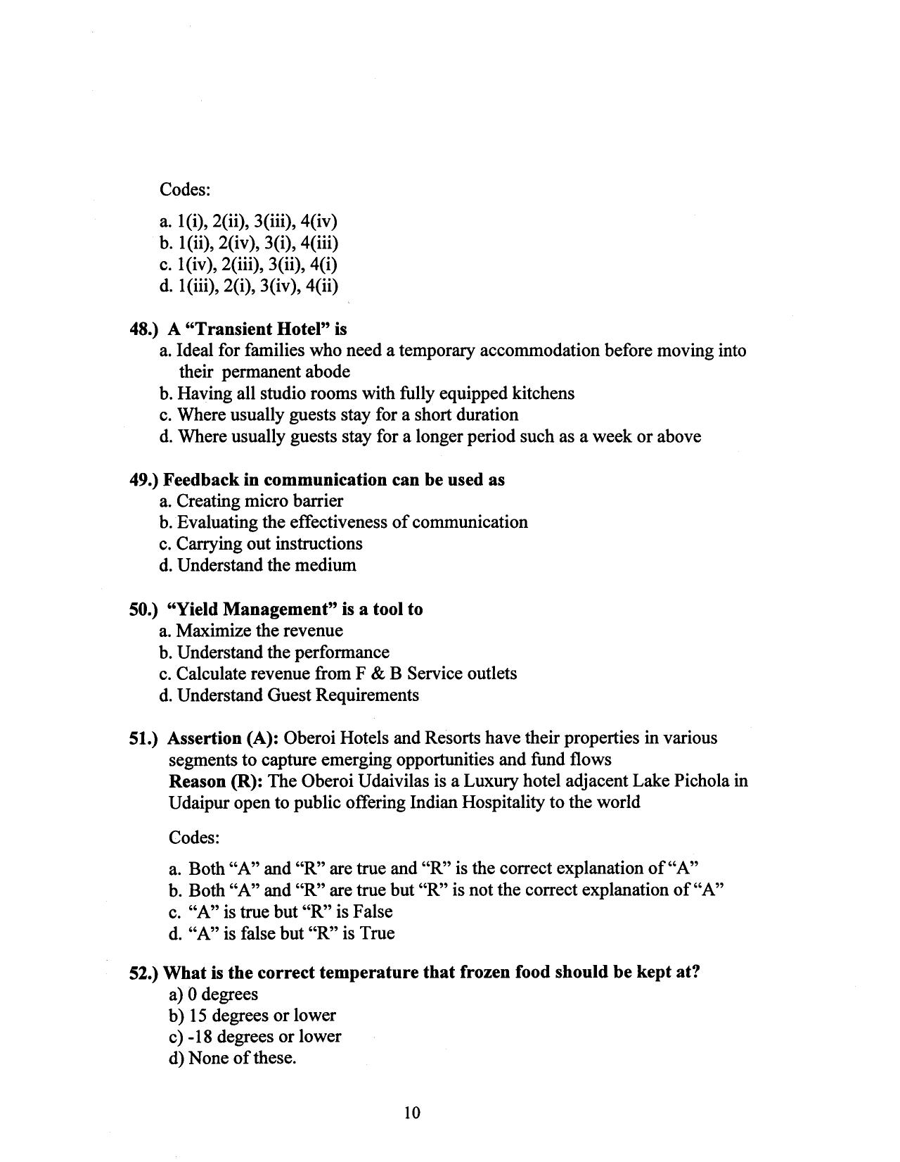 Hospitality Question Papers PDF Download – SPSC MPHW - Page 11