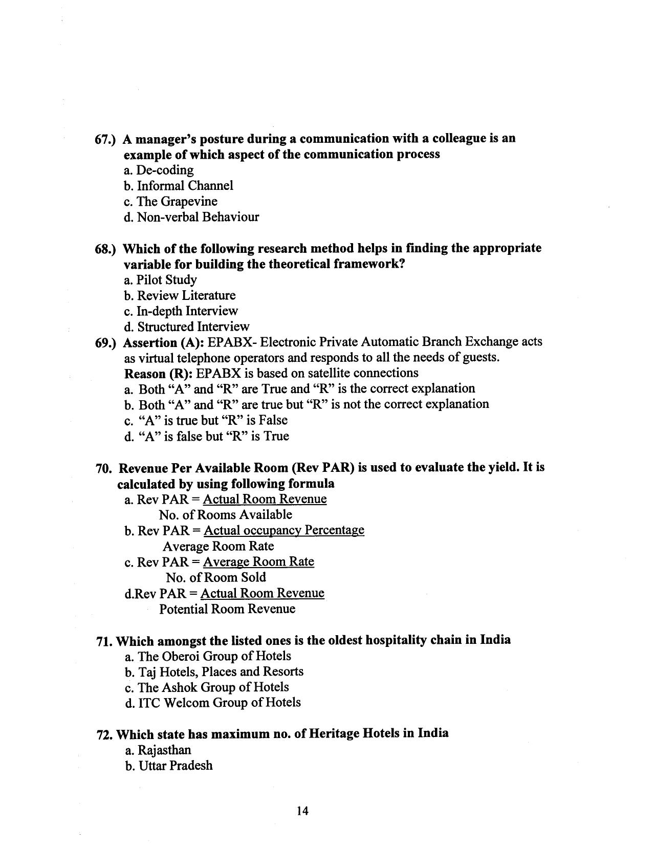 Hospitality Question Papers PDF Download – SPSC MPHW - Page 15