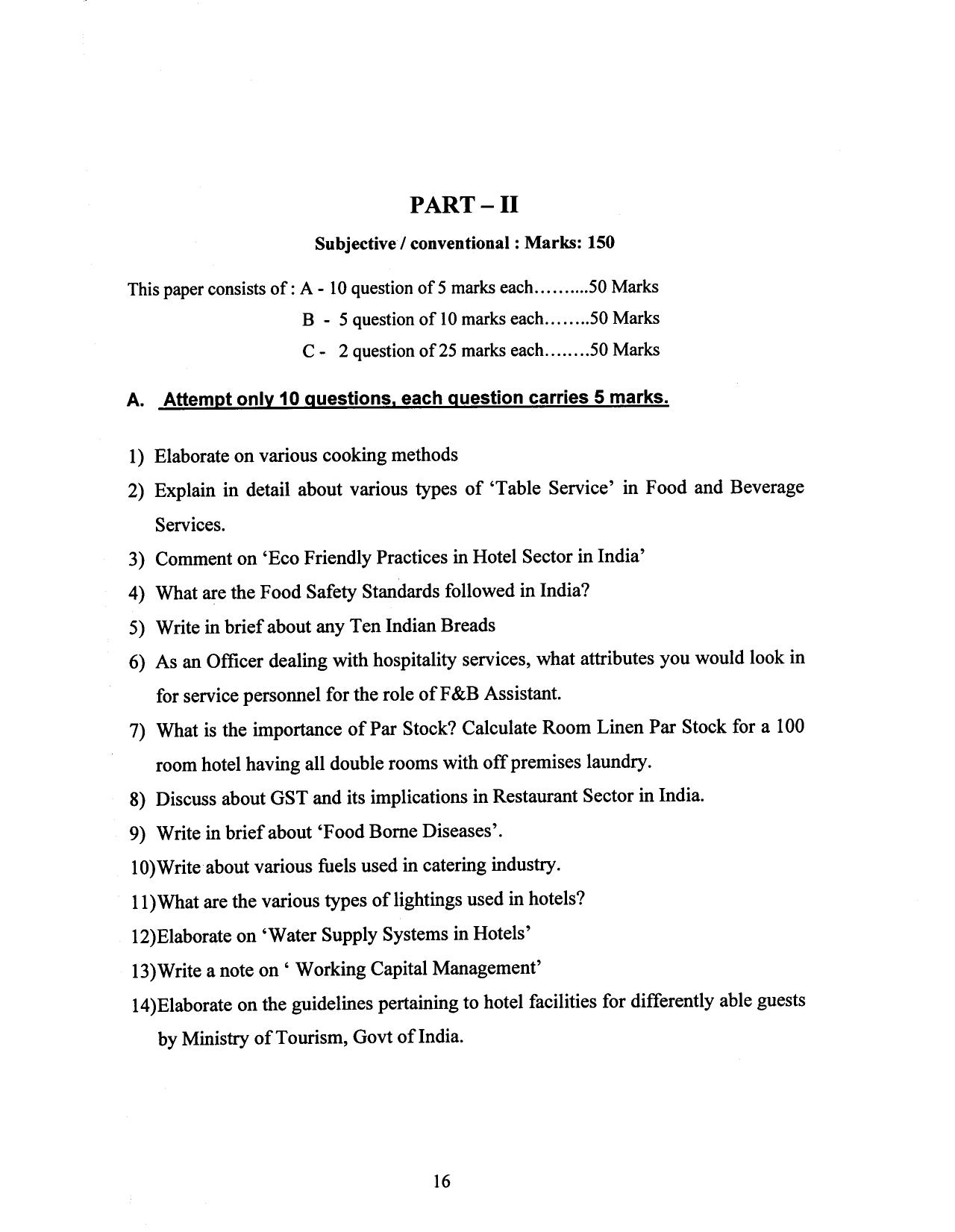 Hospitality Question Papers PDF Download – SPSC MPHW - Page 17