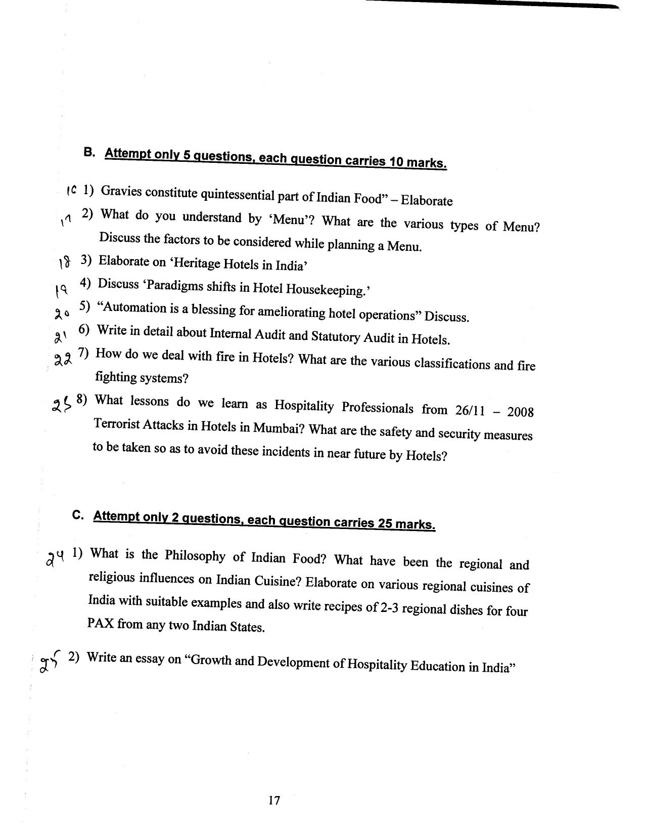 Hospitality Question Papers PDF Download – SPSC MPHW - Page 18