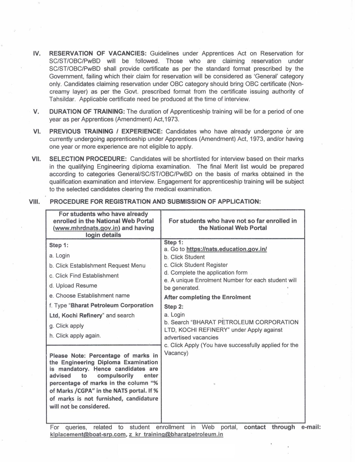 BPCL Technician Apprentice Recruitment 2023 - Page 1