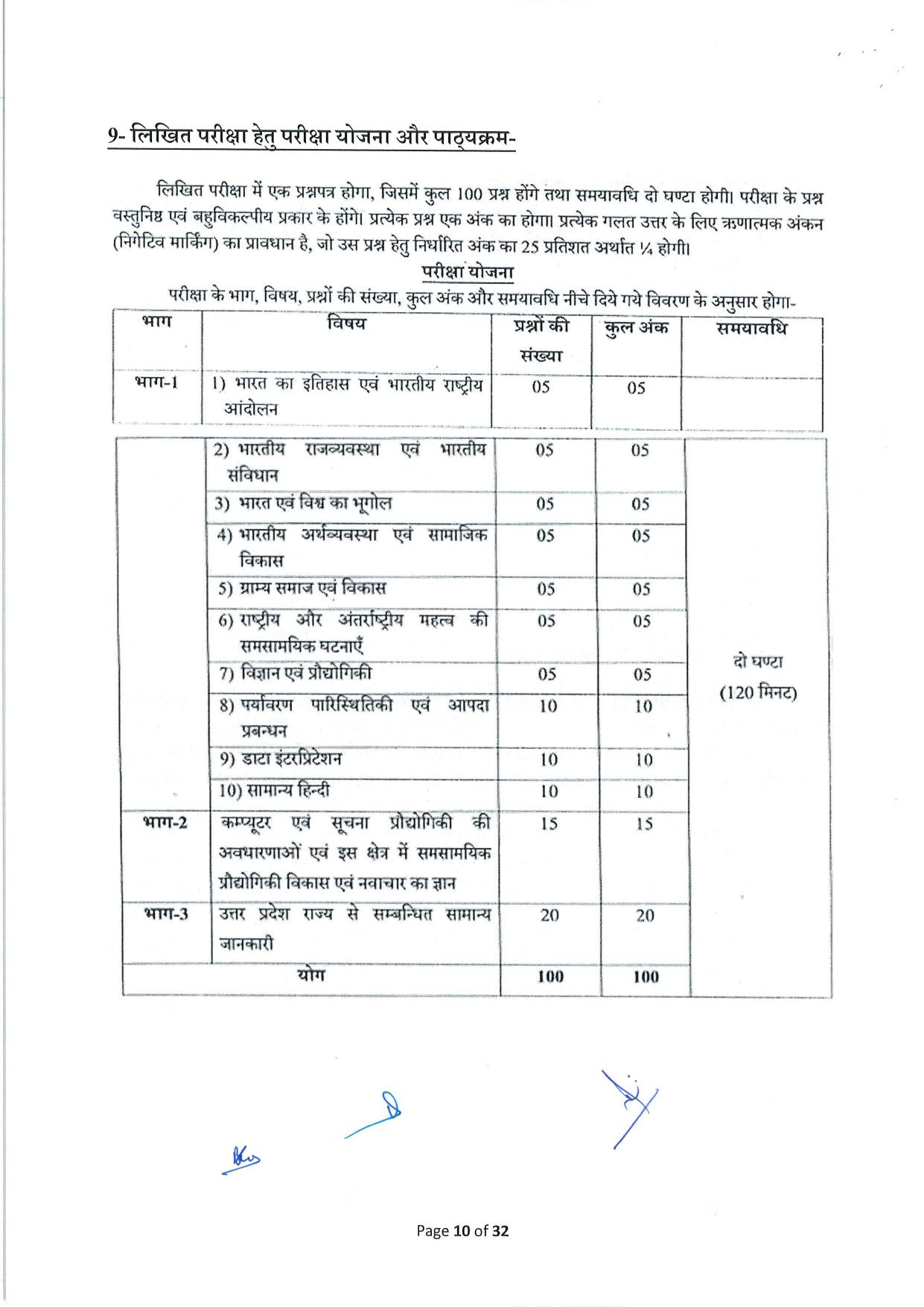 UPSSSC Lekhpal Syllabus - Page 1