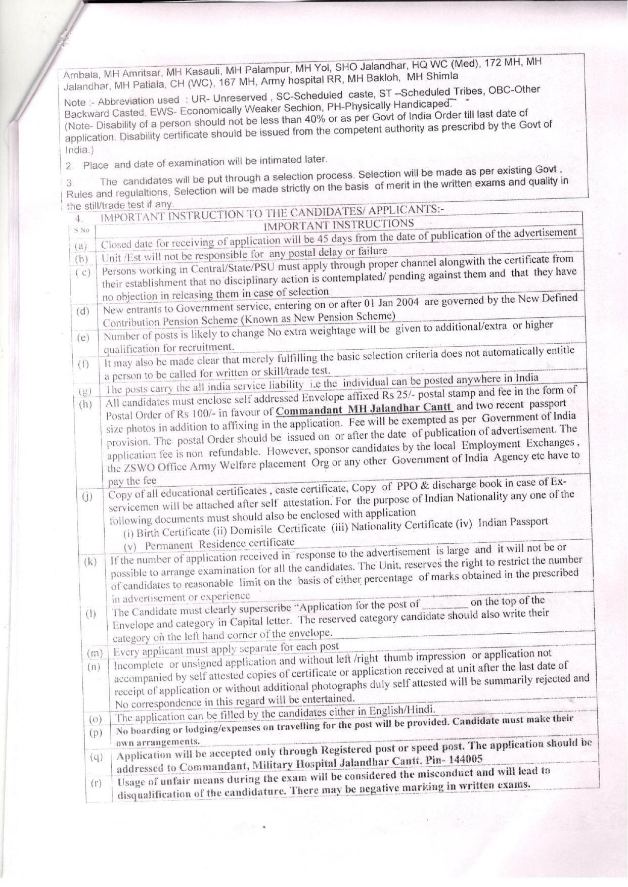 Army HQ Southern Command Group C Recruitment 2022 Notification and Application Form - Page 1