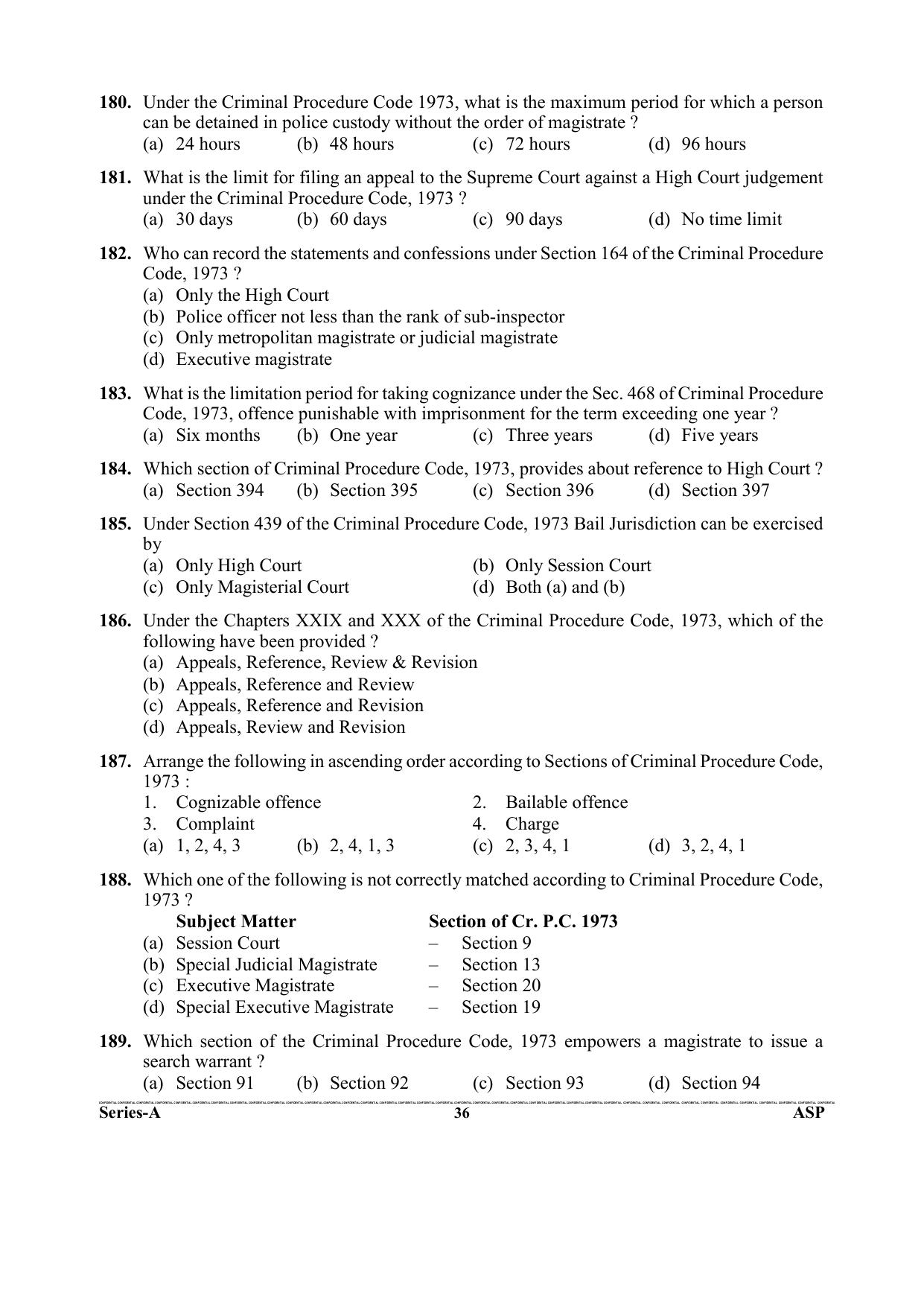 Uttarakhand Judicial Service Civil Judge (Junior Division) Exam-2023 Pre Examination  - Page 36