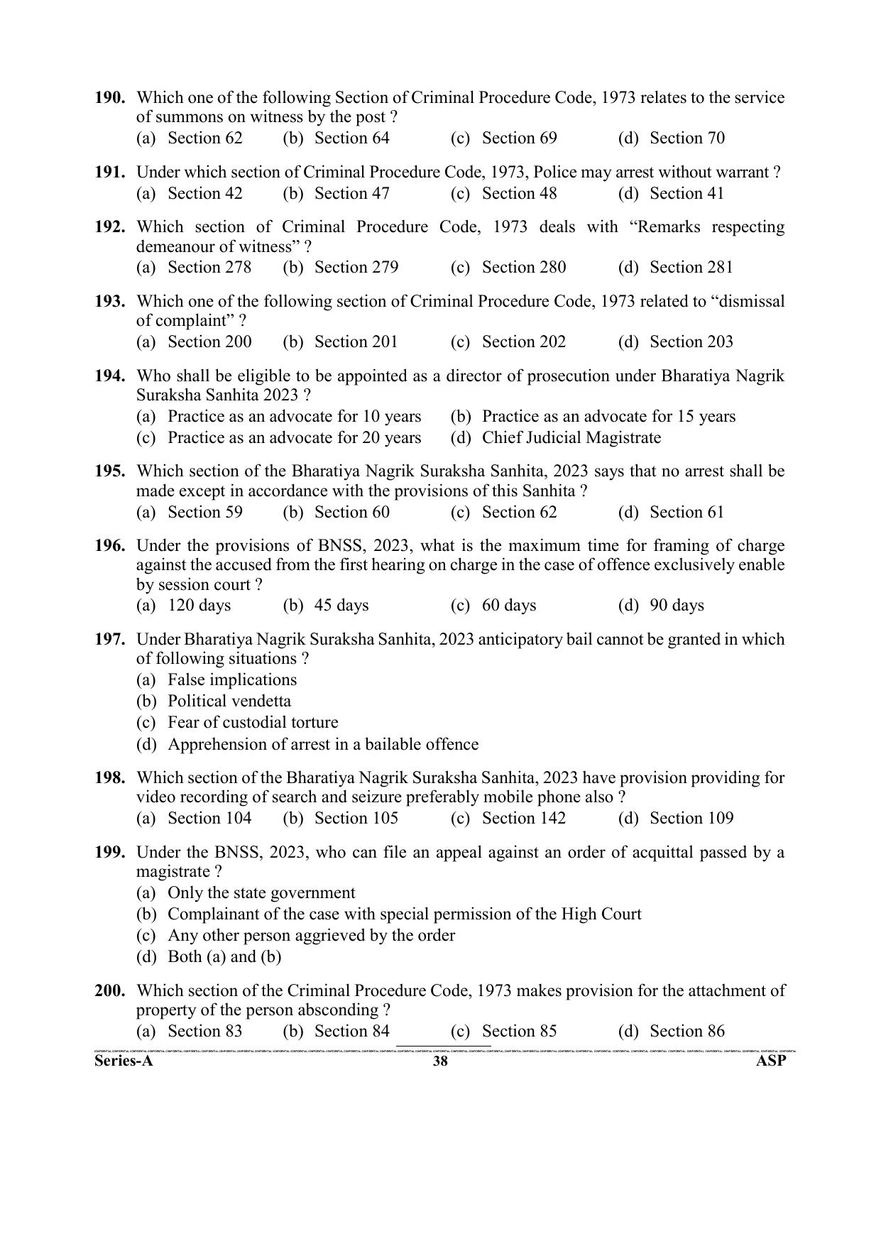Uttarakhand Judicial Service Civil Judge (Junior Division) Exam-2023 Pre Examination  - Page 38