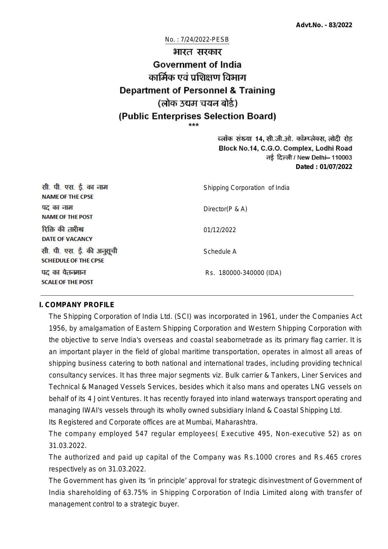 Shipping Corporation of India Invites Application for Director Recruitment 2022 - Page 3