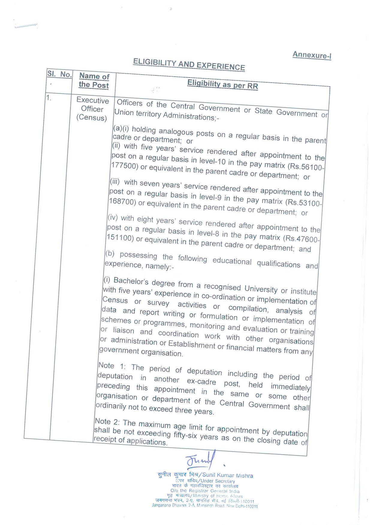 Registrar General MHA Recruitment 2026: Apply Offline for 58 Executive Officer (Census) Posts - Page 4