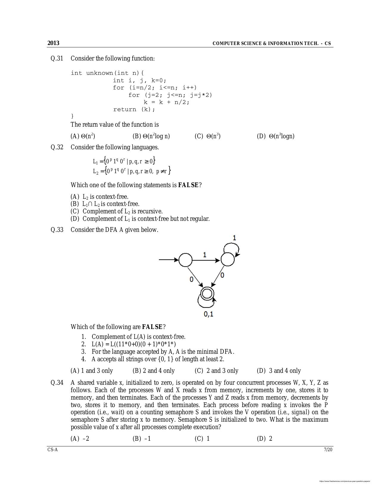 CSPHCL JE Computer Science Previous Question Paper - Page 7