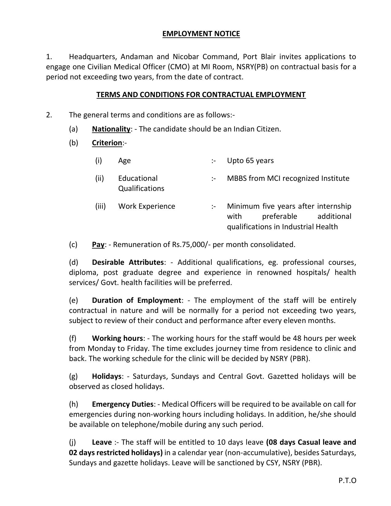 Andaman and Nicobar Command Invites Application for Civilian Medical Officer Recruitment 2023 - Page 3