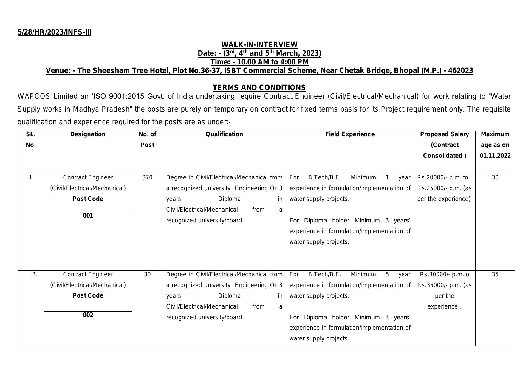Wapcos Limited Invites Application for 400 Contract Engineer Recruitment 2023 - Page 2