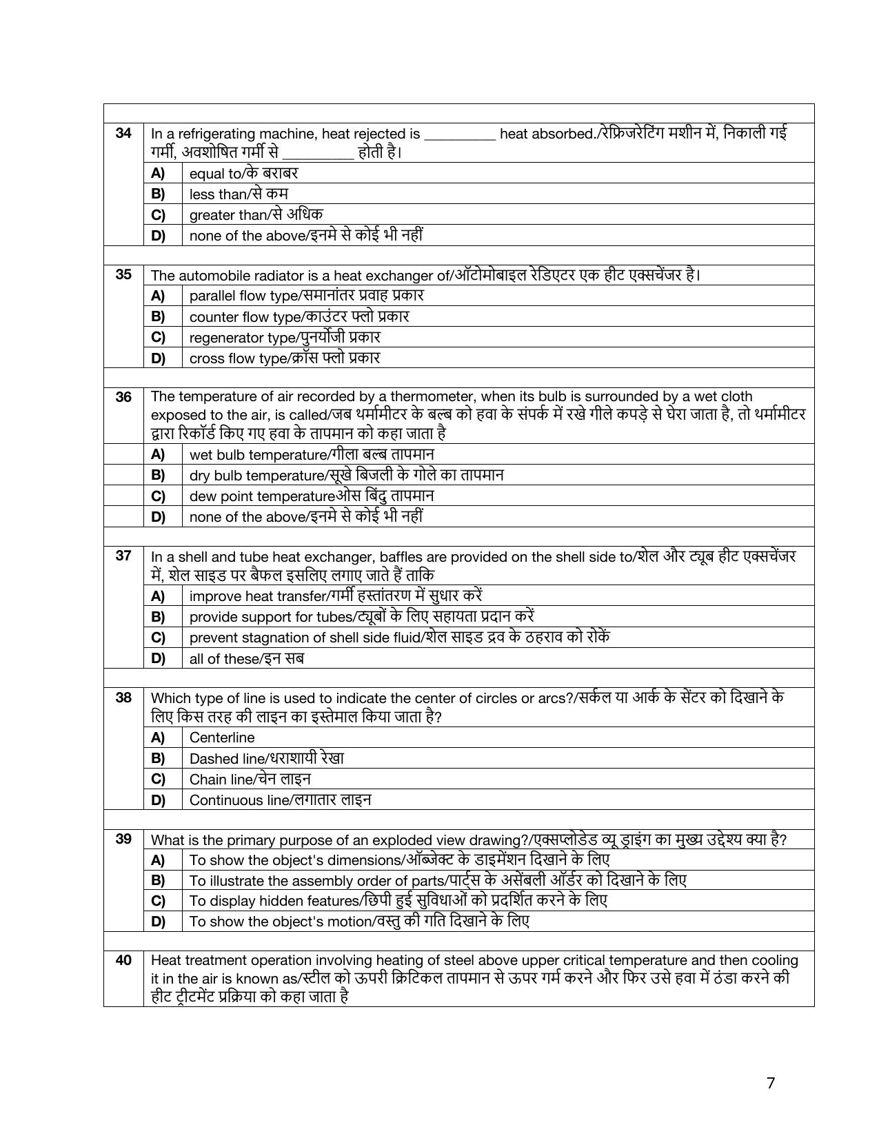 South Western Railway Chief Instructor General Level 7 (Shift-1) Question Paper - Page 7