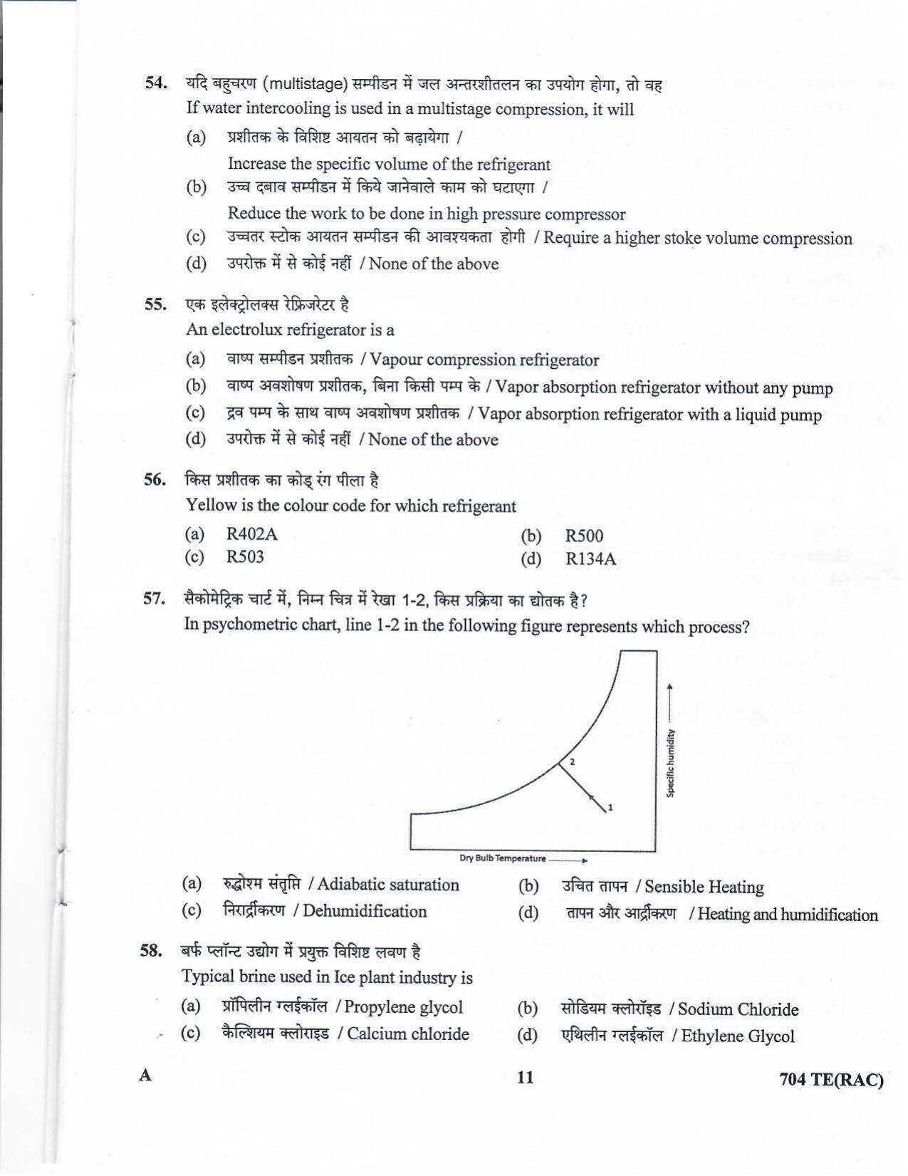 LPSC Technician ‘B’ (Refrigeration & A/C Mechanic) 2020 Question Paper - Page 10