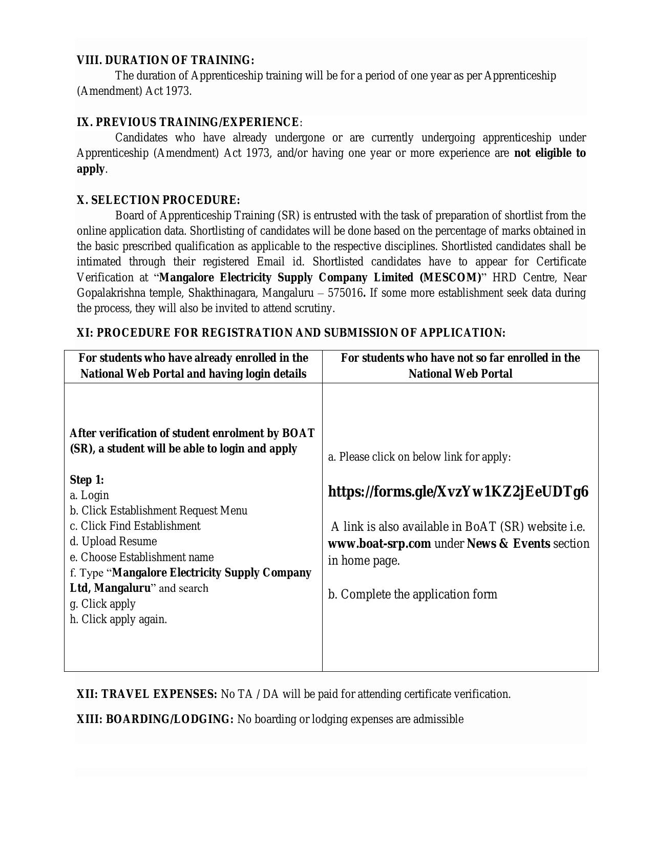 MESCOM Invites Application for 200 Apprentices Recruitment 2023 - Page 1