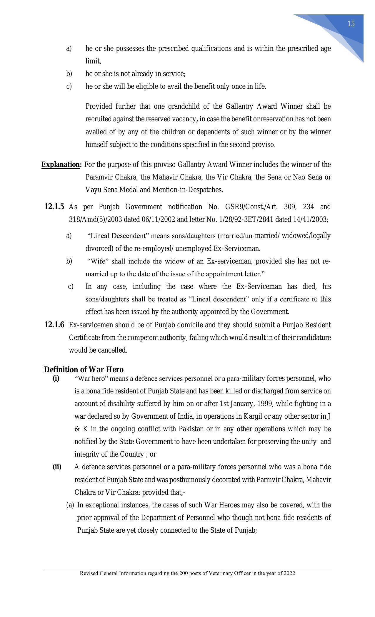 Punjab Public Service Commission Veterinary Officer Recruitment 2022 - Page 15