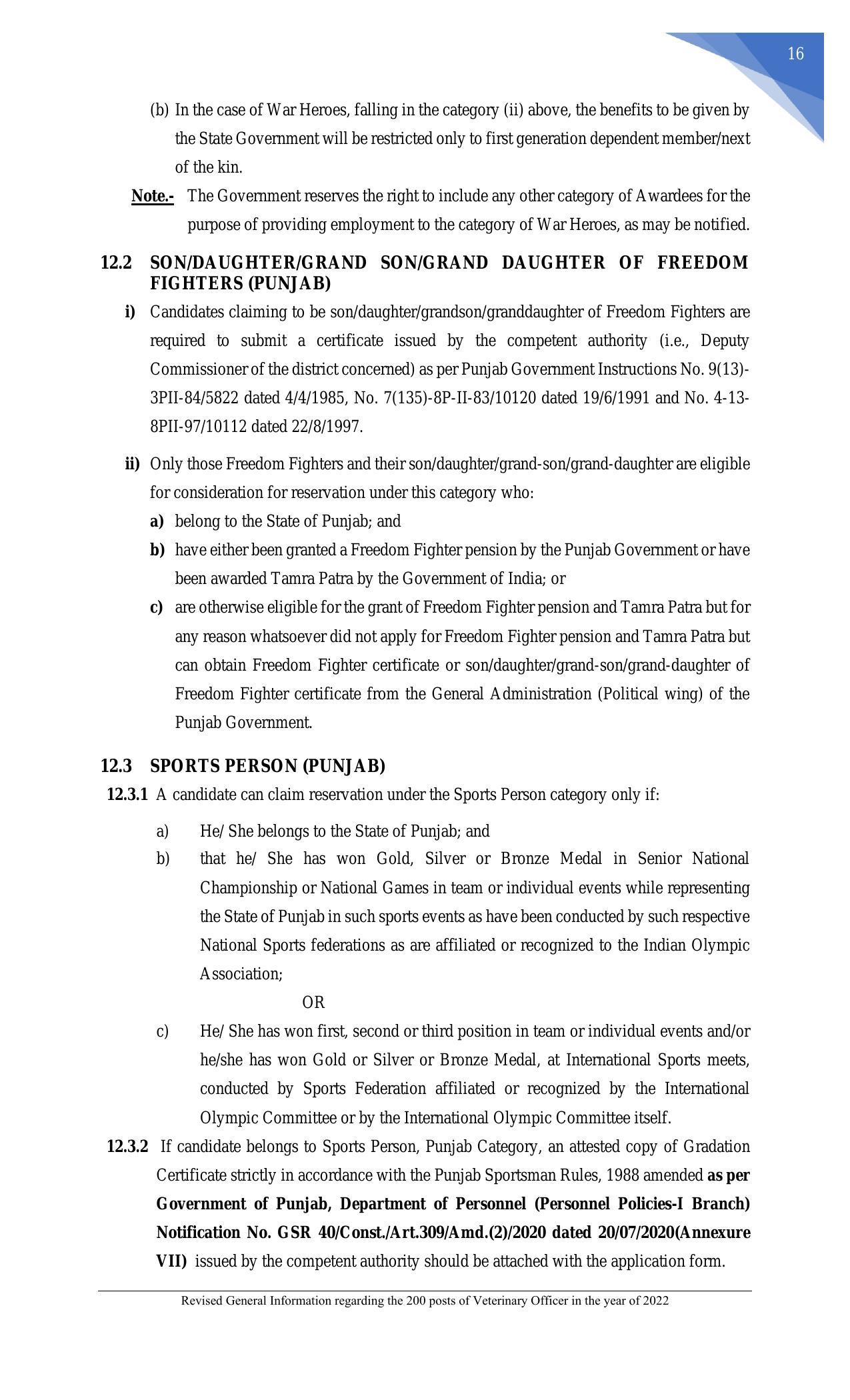 Punjab Public Service Commission Veterinary Officer Recruitment 2022 - Page 6