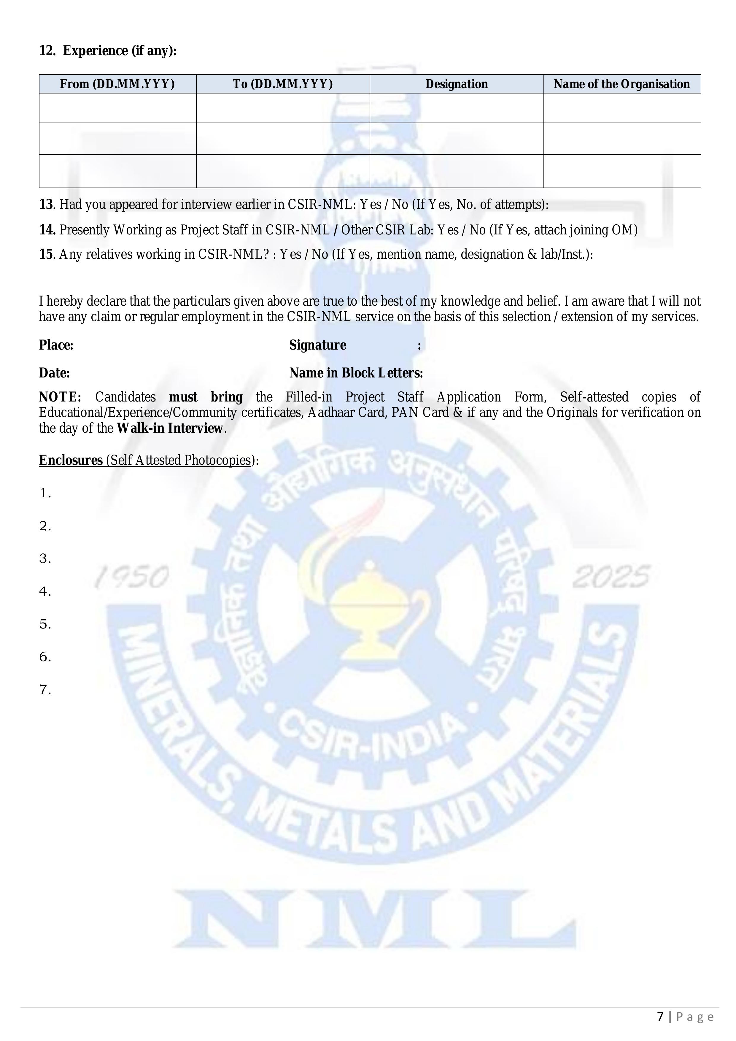 CSIR-NML Madras Centre Recruitment 2026 - Walk-in Interview for 34 Project Staff, Salary up to Rs. 42,000/- - Page 7