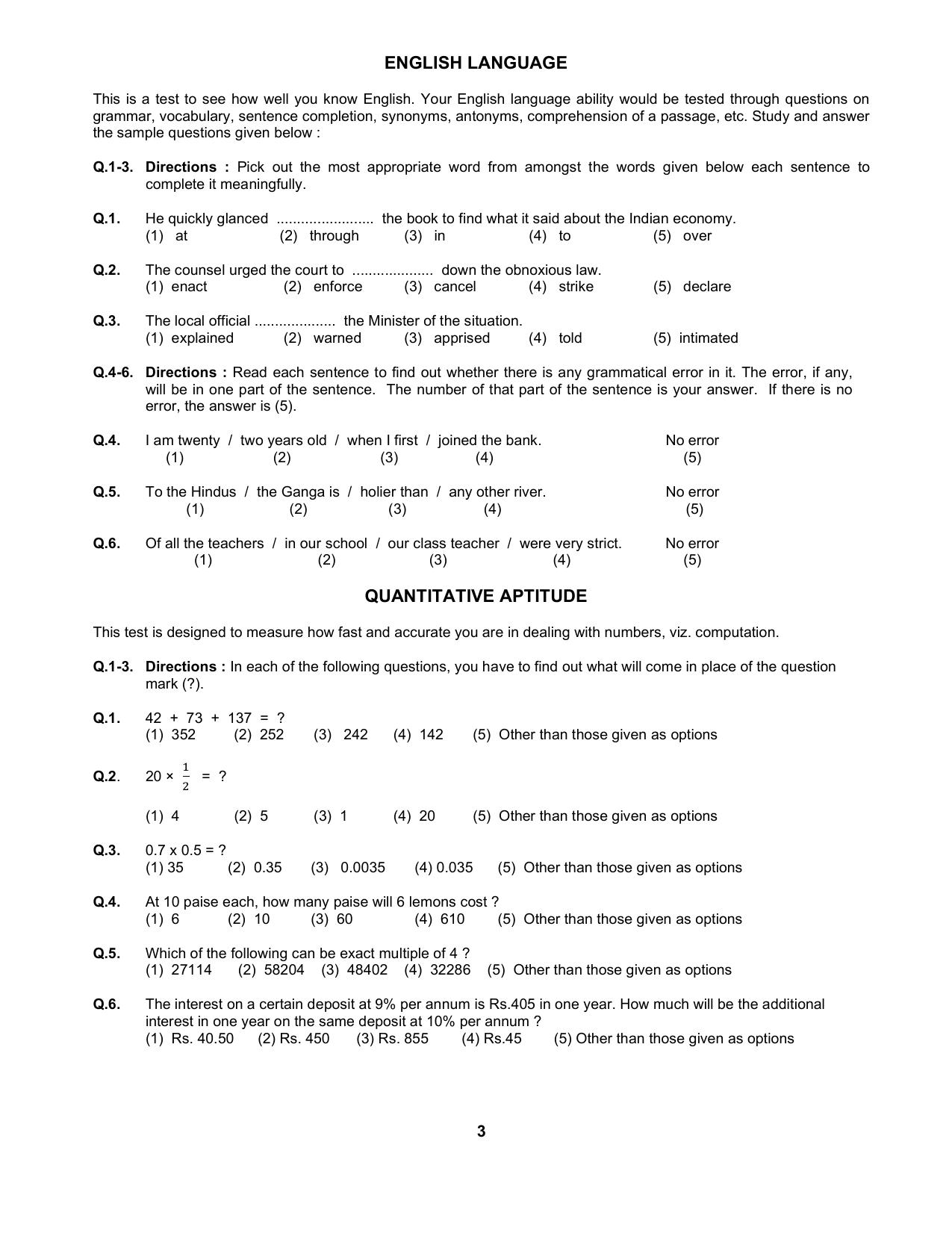 IGM Kolkata Junior Technician, JOA, Junior Bullion Assistant, Supervisor Model Paper - Page 3