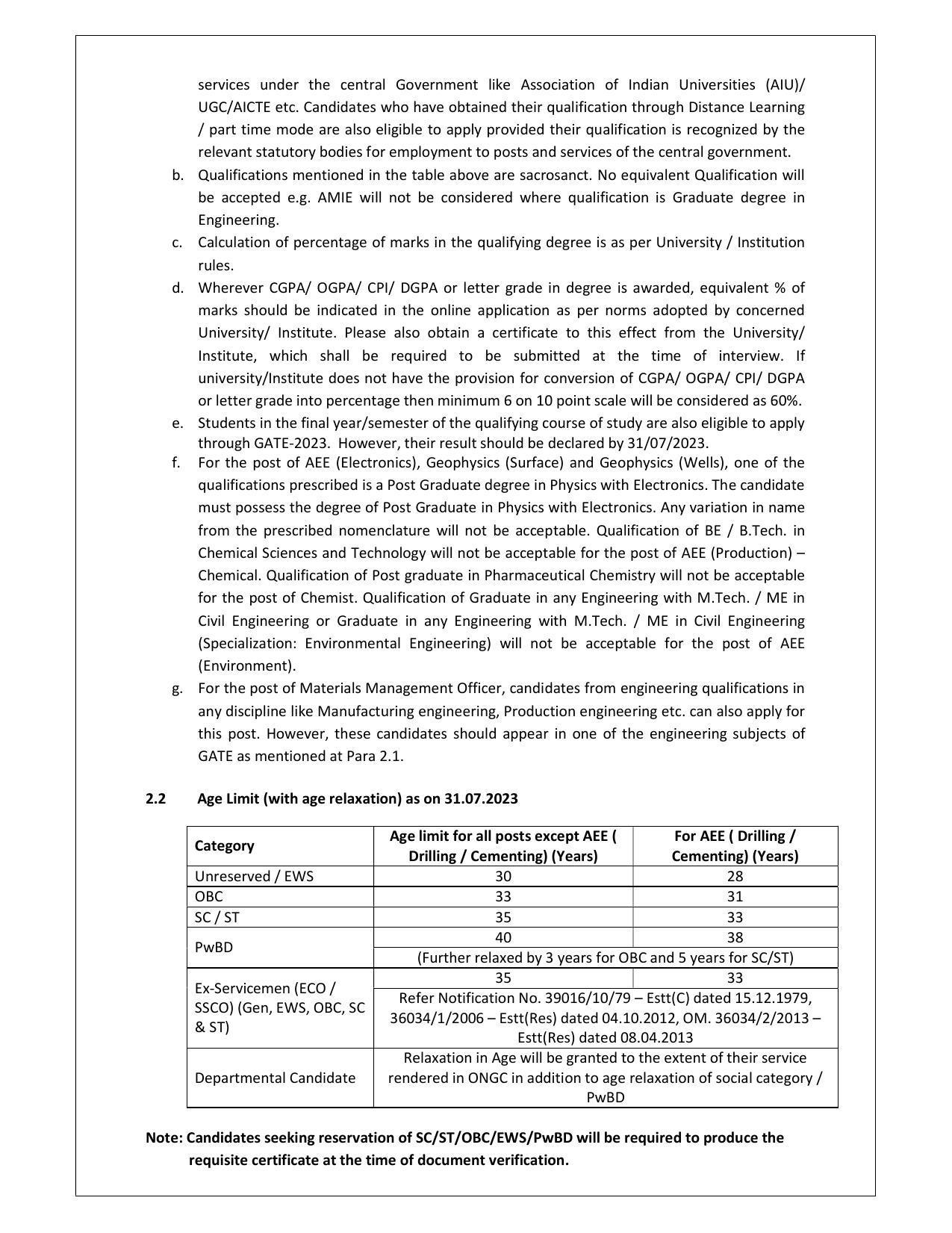 Oil and Natural Gas Corporation Invites Application for Management Officer, Officer, More Vacancies Recruitment 2022 - Page 4