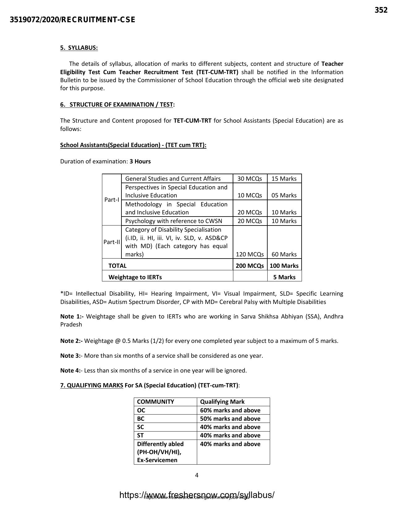 AP DSC Special DSC IEDSS Exam Pattern - Page 1