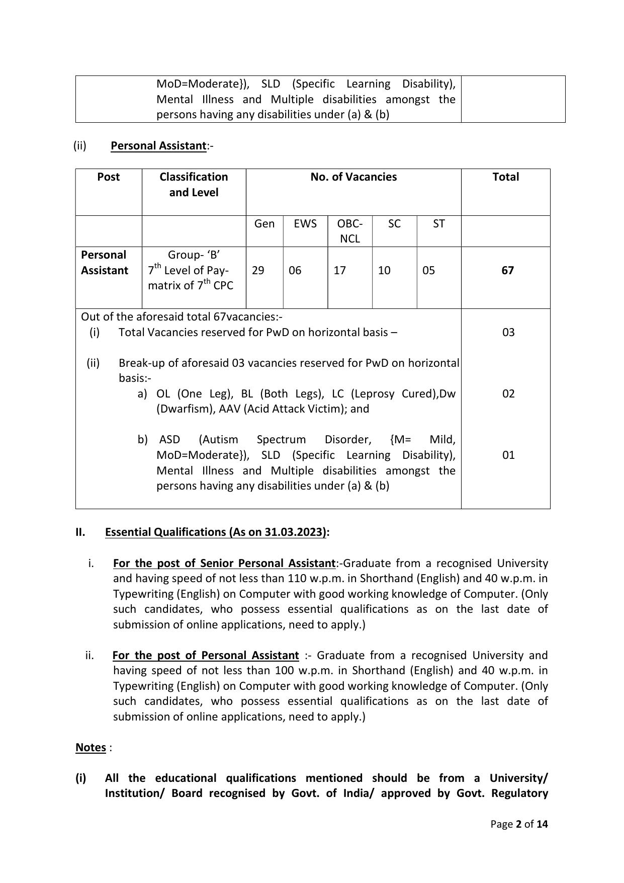 Delhi High Court Junior Personal Assistant, Personal Assistant Recruitment 2023 - Page 2