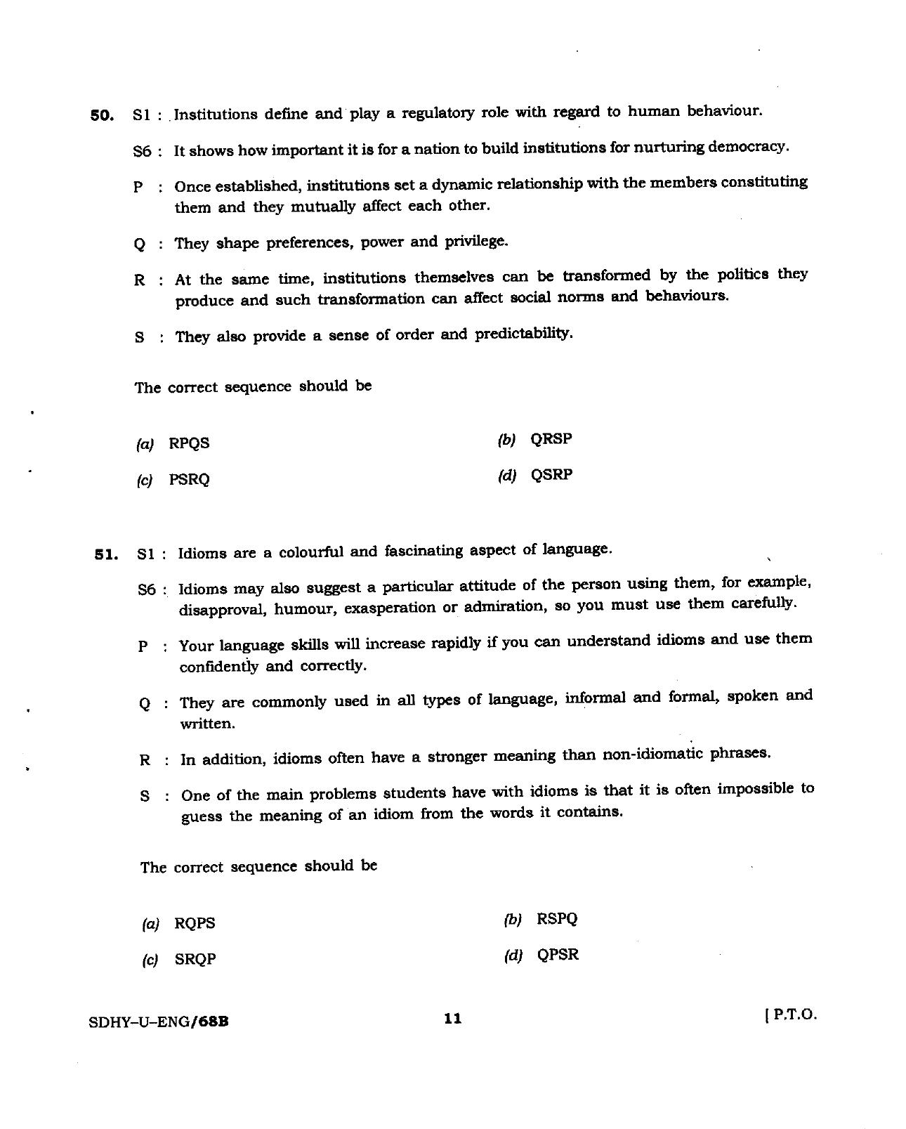 BSMFC Recovery Agent Previous Papers PDF for General English - Page 11