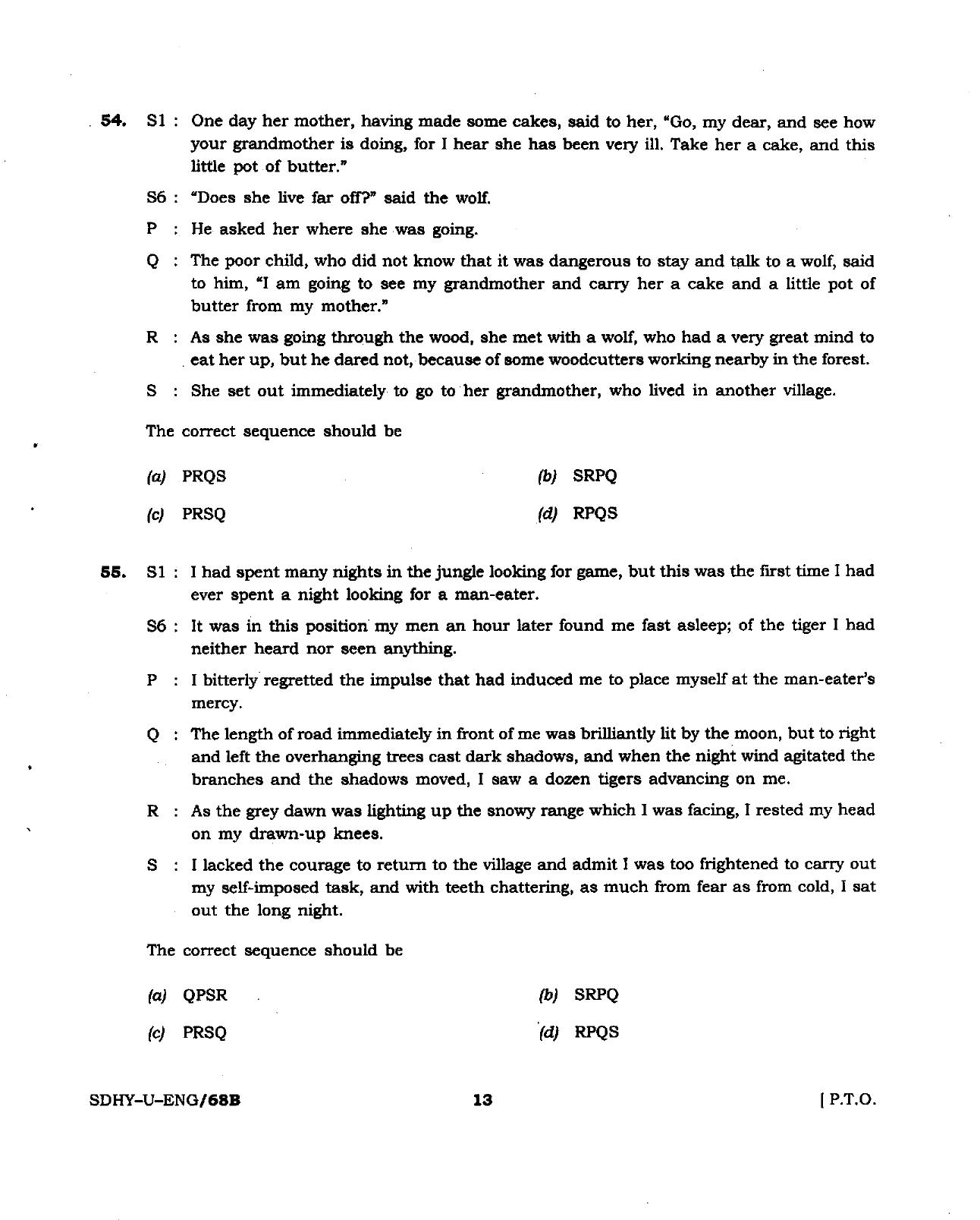 BSMFC Recovery Agent Previous Papers PDF for General English - Page 13