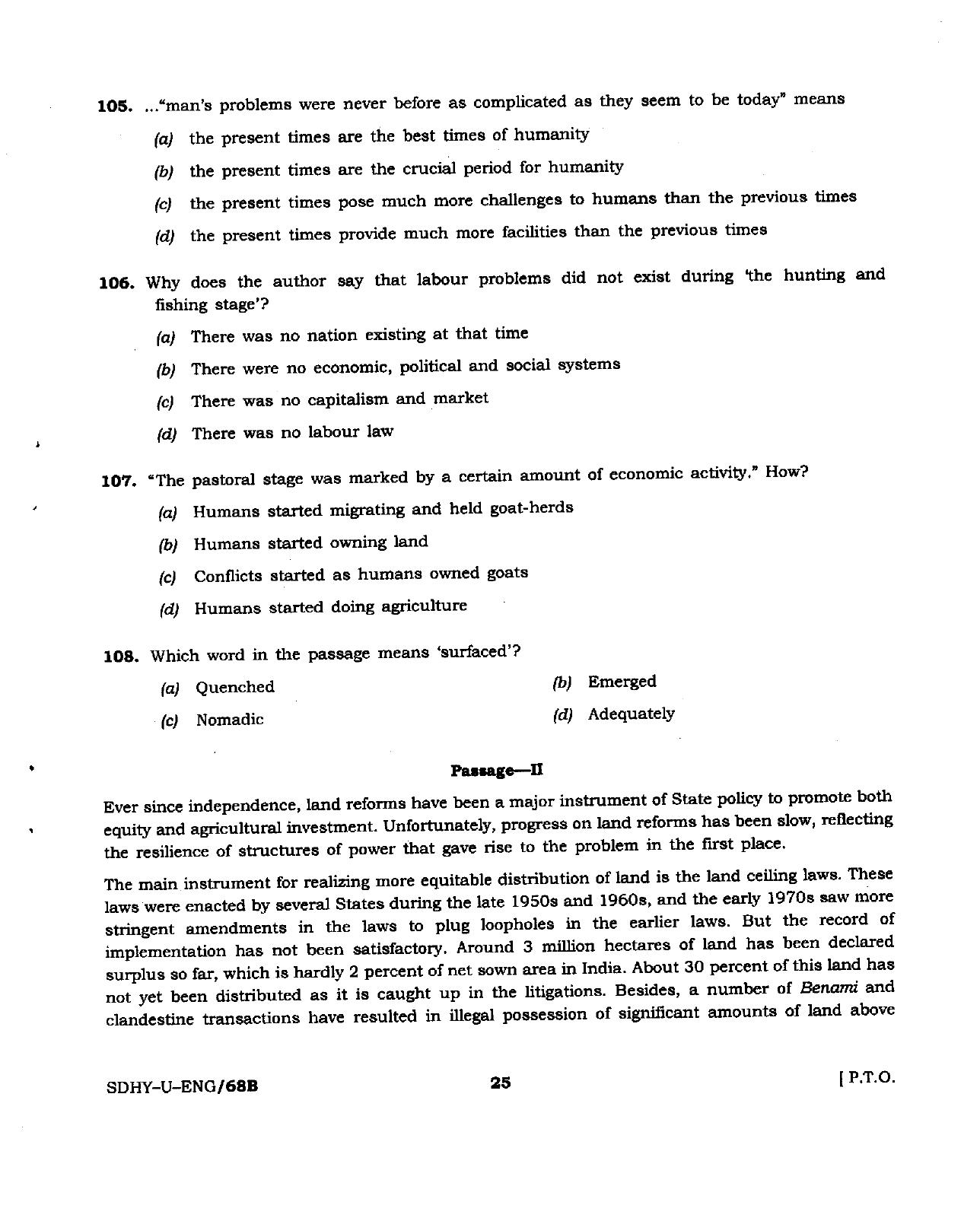 BSMFC Recovery Agent Previous Papers PDF for General English - Page 25