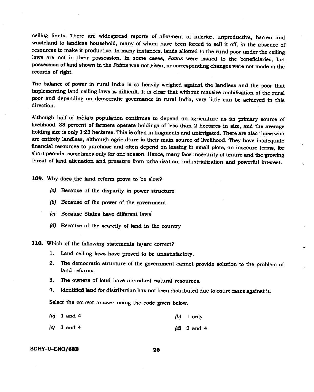 BSMFC Recovery Agent Previous Papers PDF for General English - Page 26