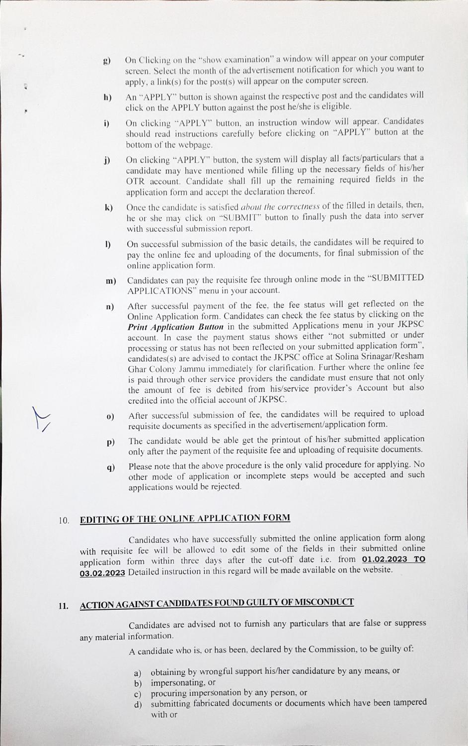 Jammu and Kashmir Public Service Commission Invites Application for 136 Assistant Professor Recruitment 2023 - Page 3