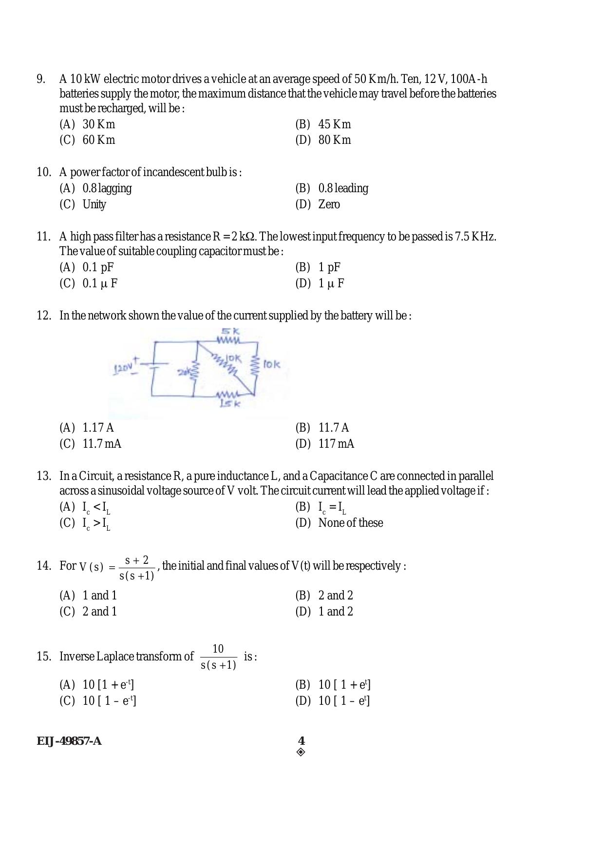 SEBI Officer Electrical Engineering Previous Paper - Page 4