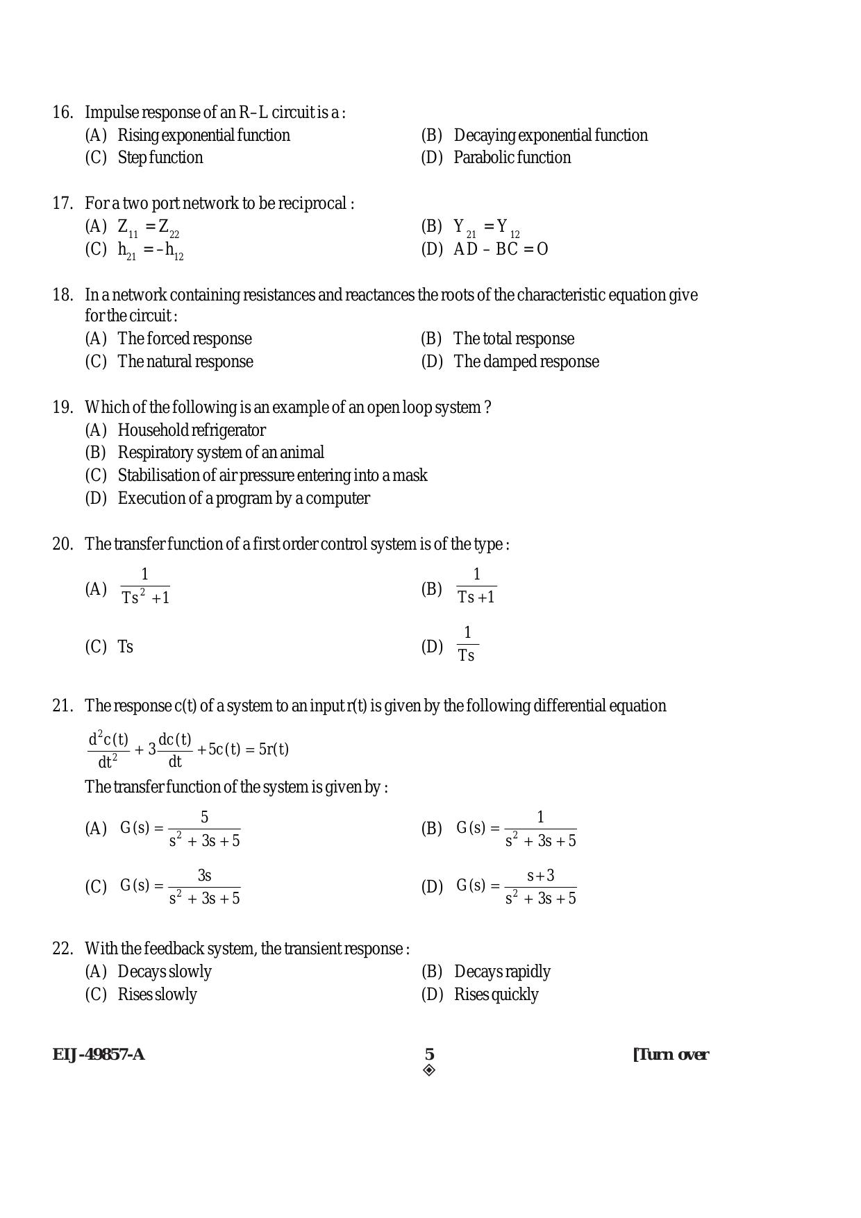 SEBI Officer Electrical Engineering Previous Paper - Page 5