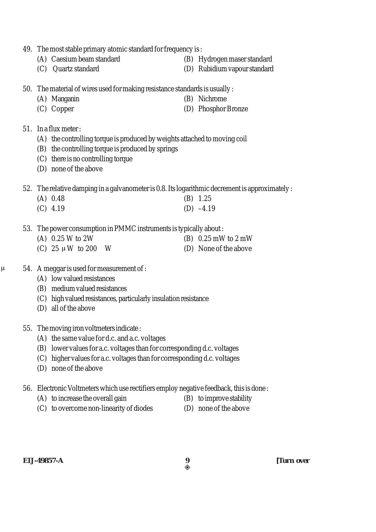 SEBI Officer Electrical Engineering Previous Paper - Page 9