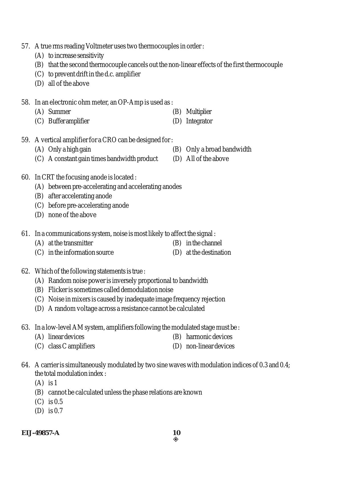 SEBI Officer Electrical Engineering Previous Paper - Page 10