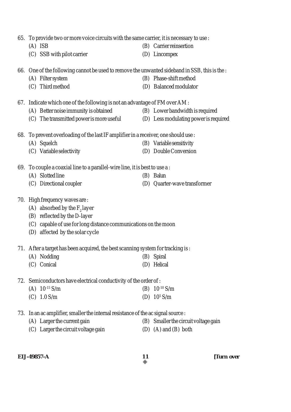 SEBI Officer Electrical Engineering Previous Paper - Page 11
